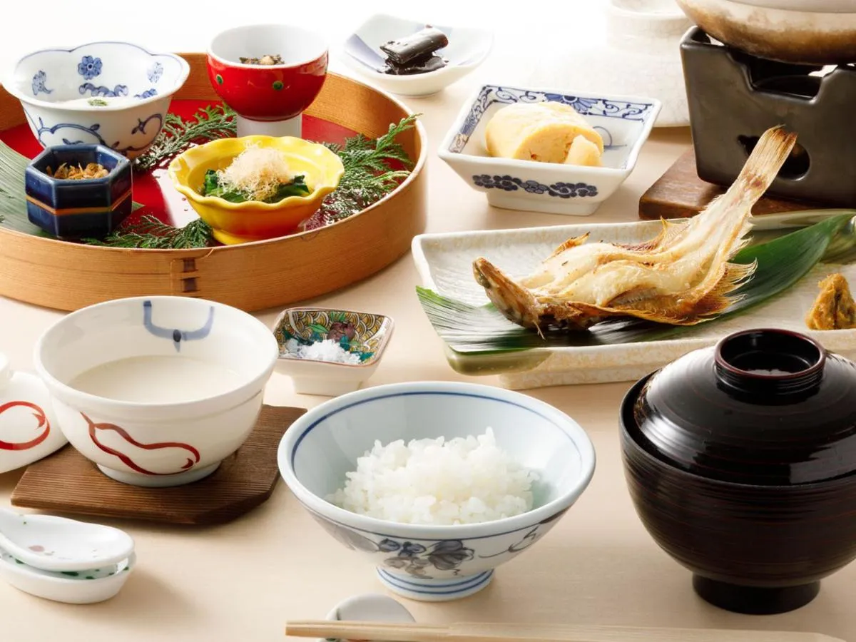 Asian breakfast in Motoyu Ishiya