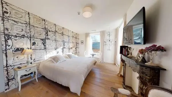 Bathroom, Bed in B&B Les Tilleuls