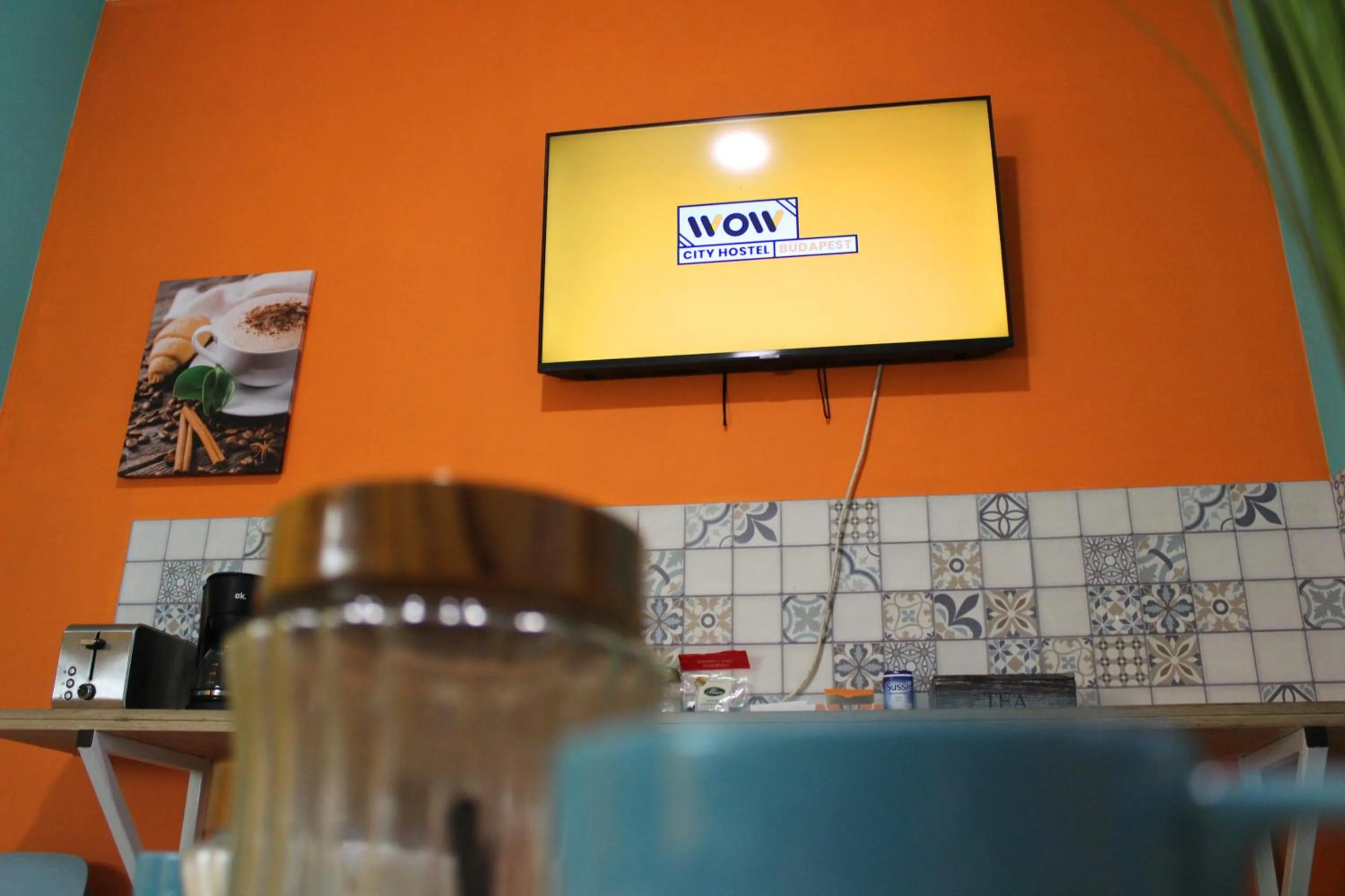 Communal kitchen in WOW City Hostel