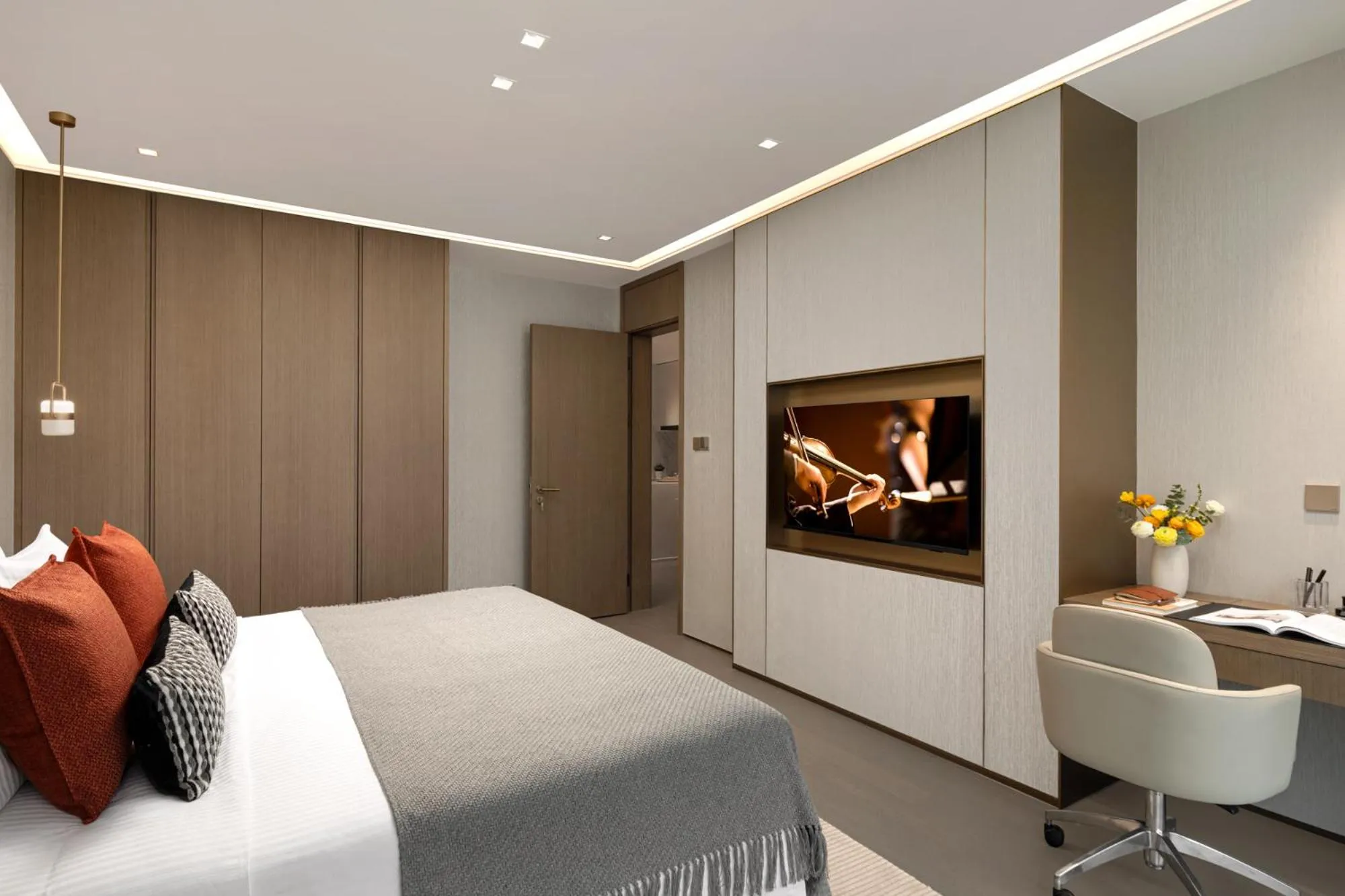 Bedroom, Bed in Ascott Pazhou Guangzhou