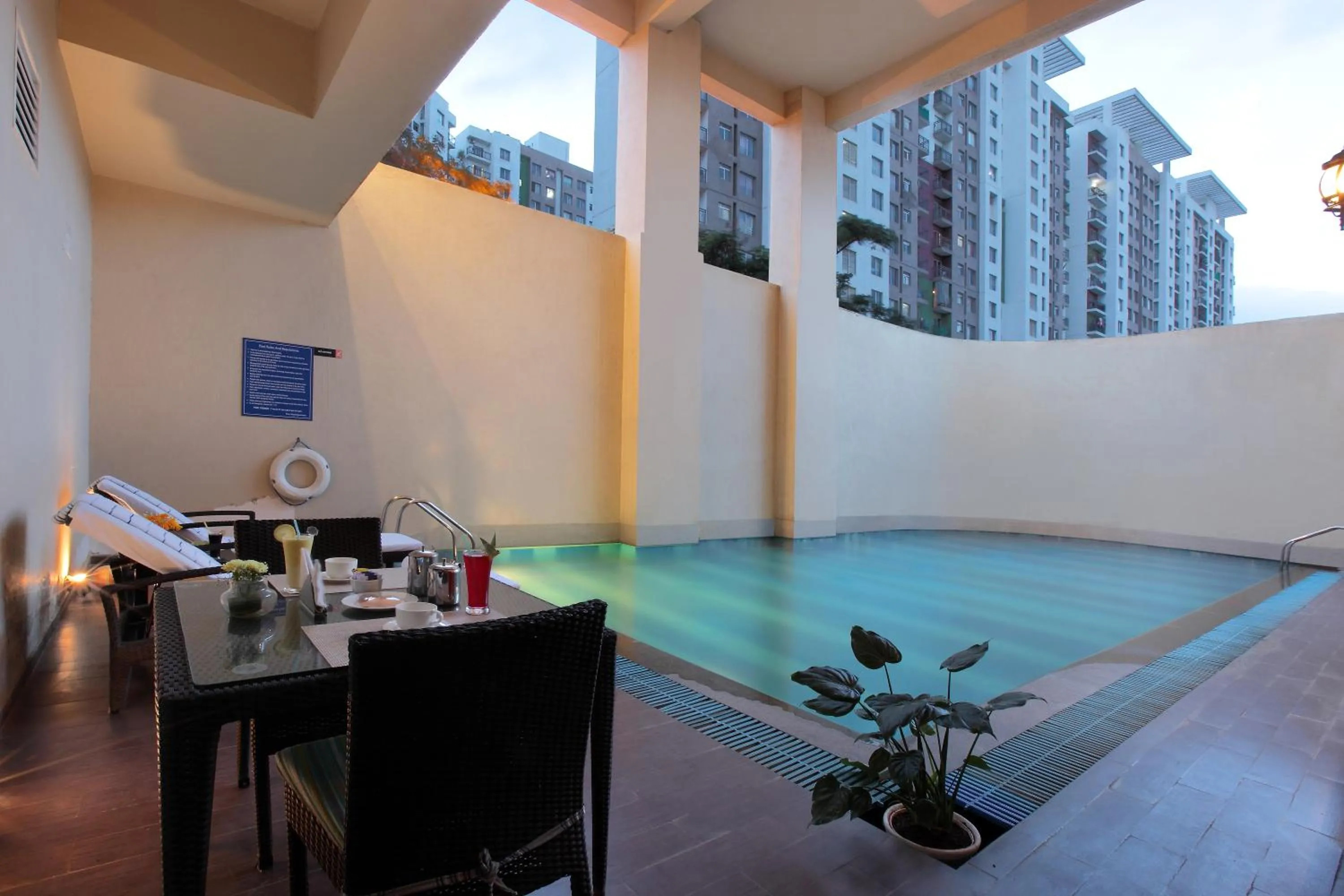 Swimming pool in Starlit Suites Bangalore