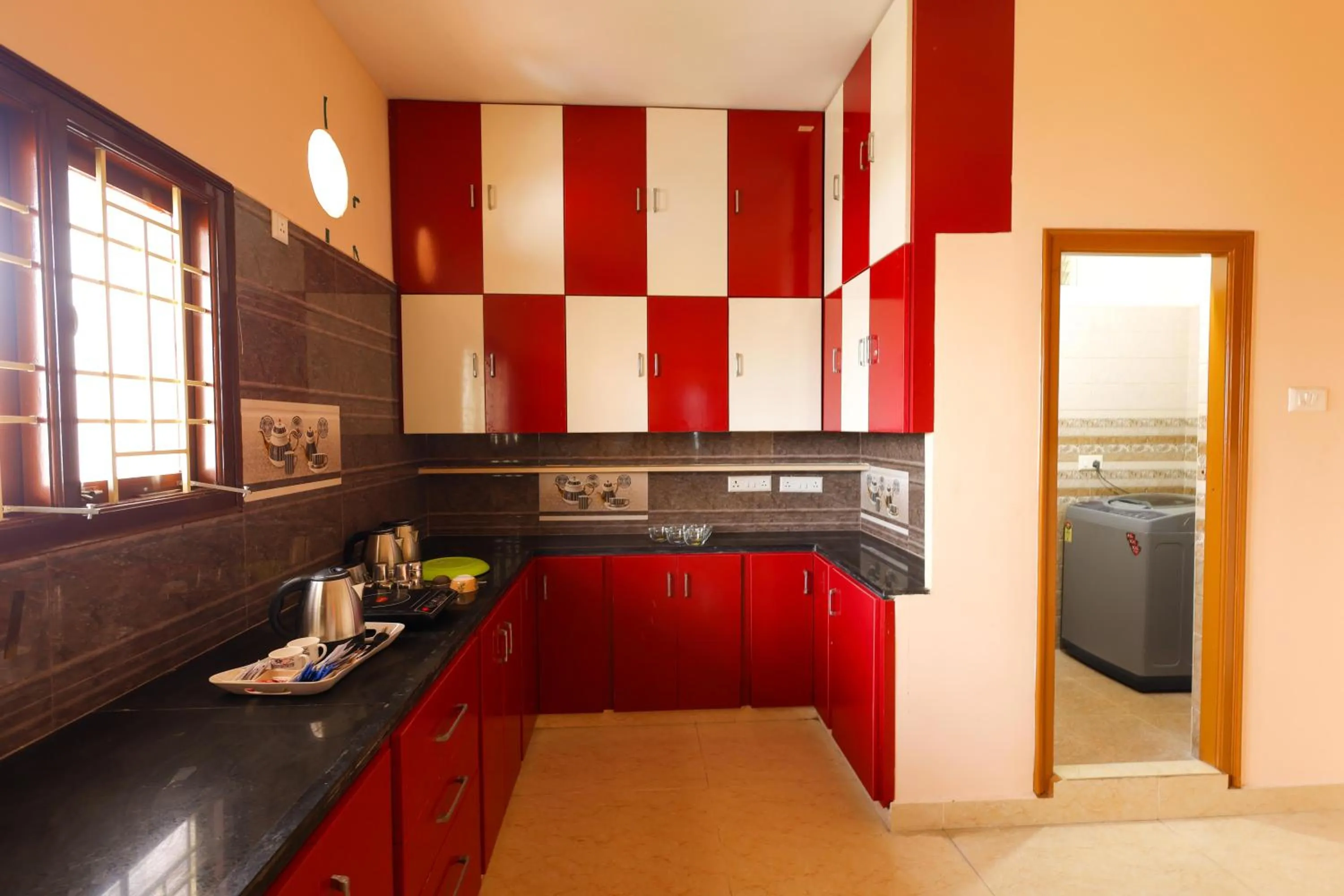 Kitchen or kitchenette, Bed in SBHS Homestay - Garudadri - Tirupati Bus Stand