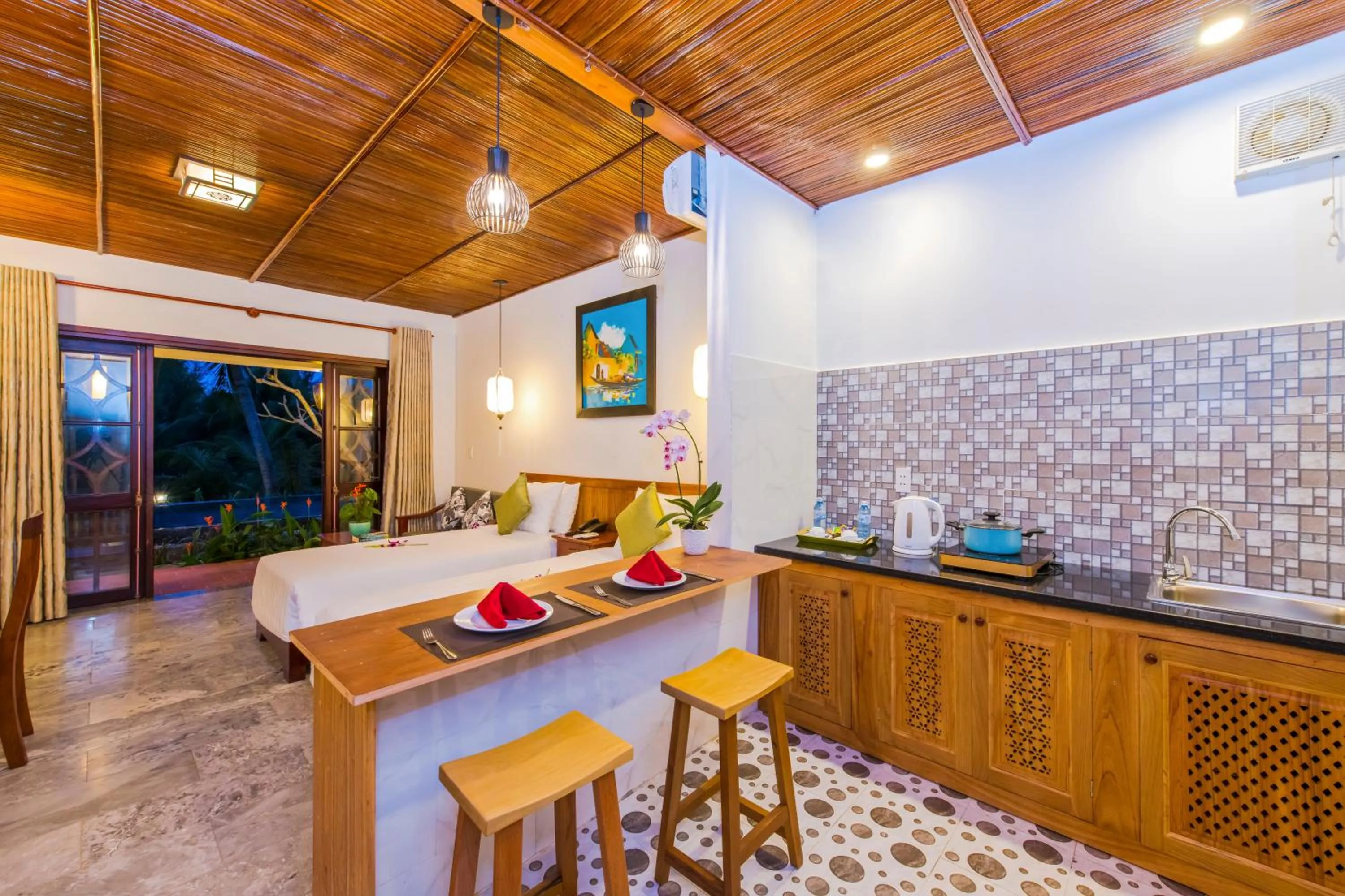 Kitchen or kitchenette in Pomelo Garden Boutique Villa