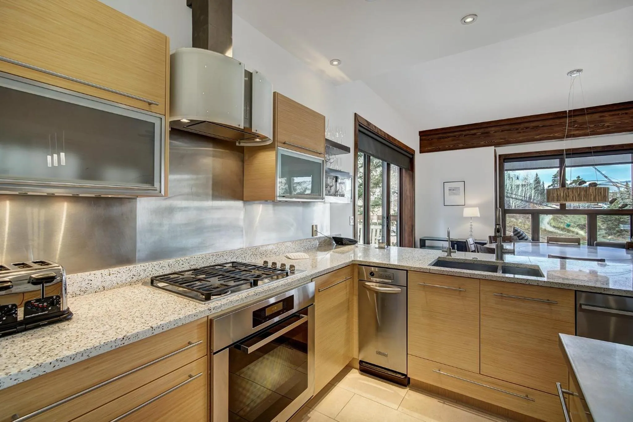 Communal kitchen in The Osprey at Beaver Creek, a RockResort