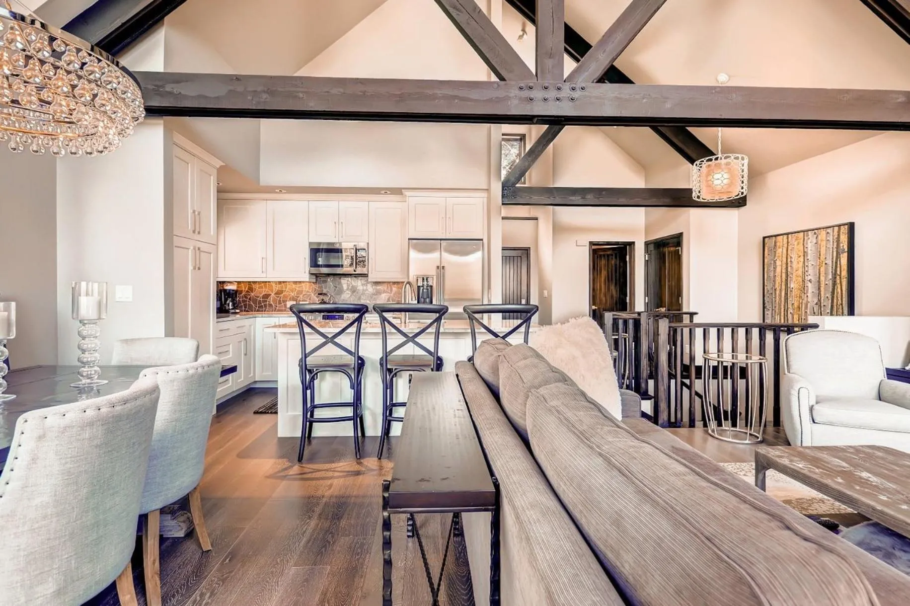 Communal kitchen in The Pines Lodge, a RockResort, by Vail Resorts