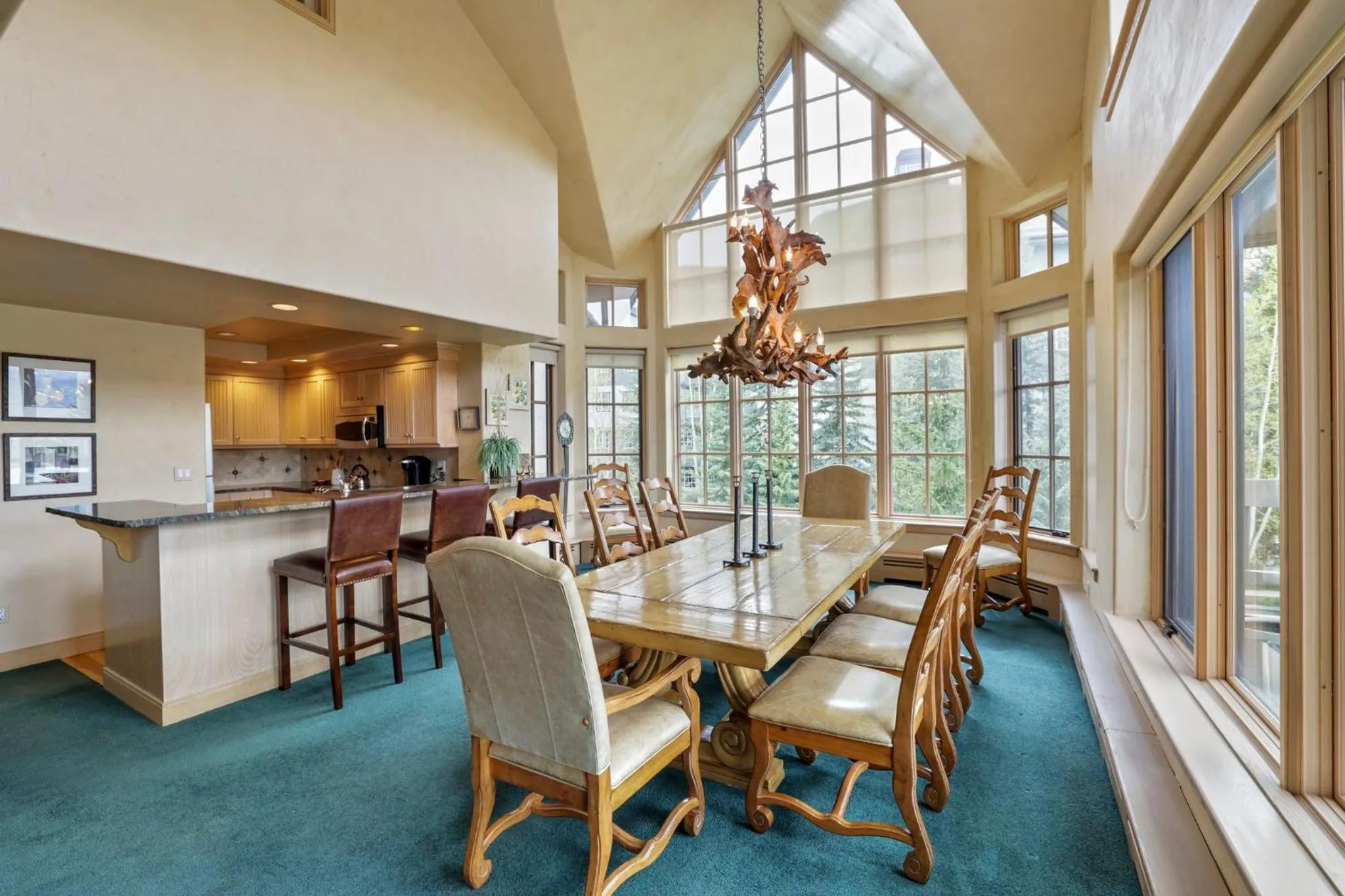 Communal kitchen in The Pines Lodge, a RockResort, by Vail Resorts