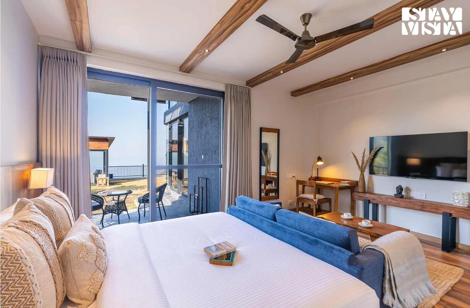 Bedroom, Bed in StayVista at Savara with Heated Infinity Pool and Jacuzzi