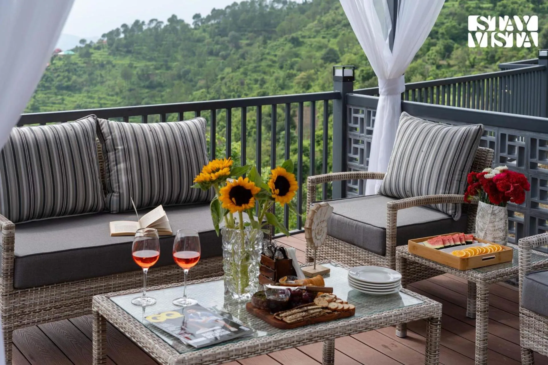 Balcony/Terrace in StayVista at Savara with Heated Infinity Pool and Jacuzzi