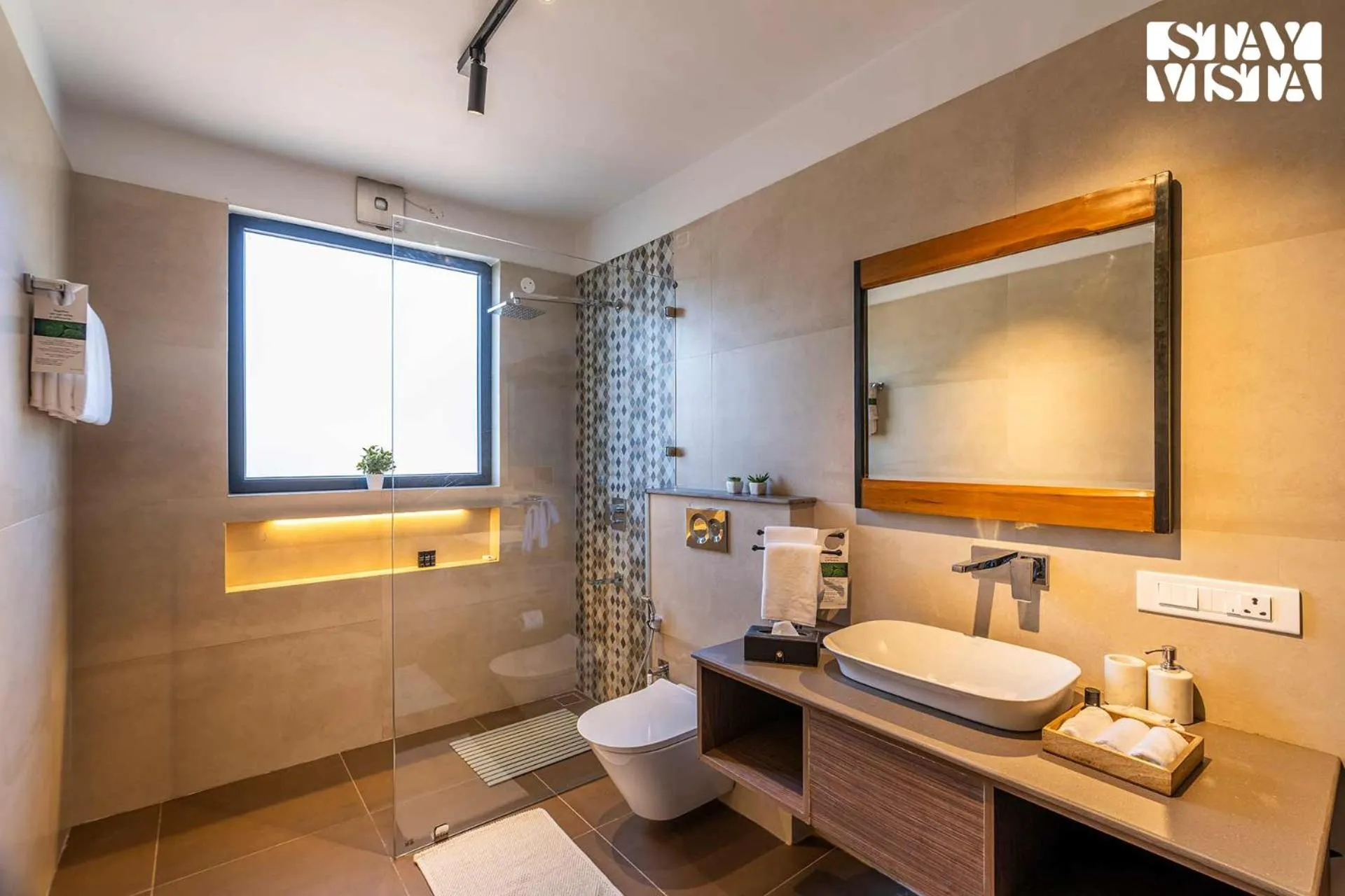 Bathroom in StayVista at Savara with Heated Infinity Pool and Jacuzzi