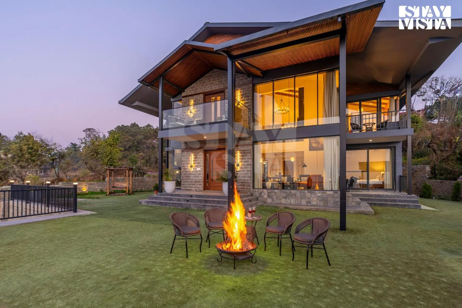 Property building in StayVista at Savara with Heated Infinity Pool and Jacuzzi