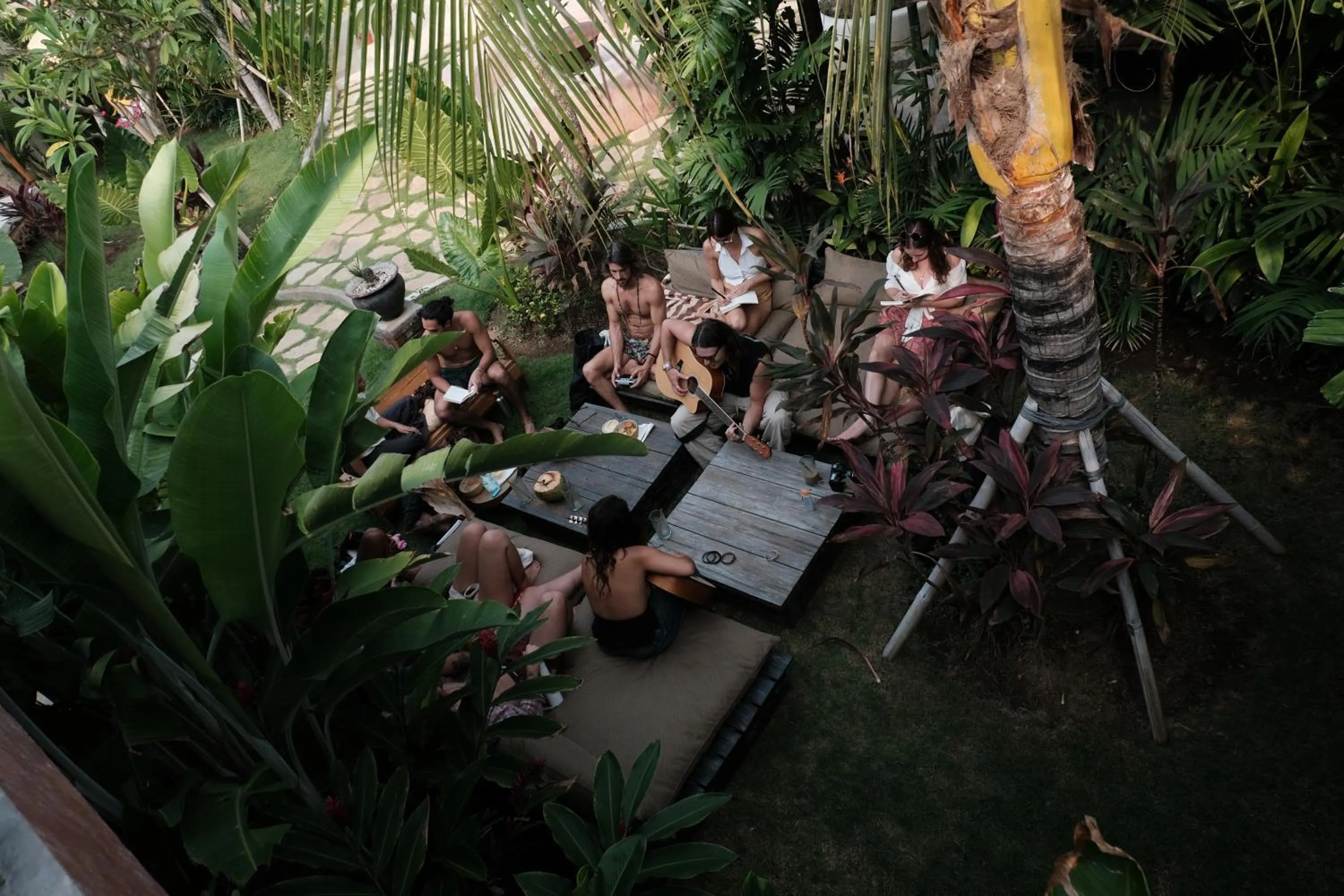 group of guests in Lulu's Villas