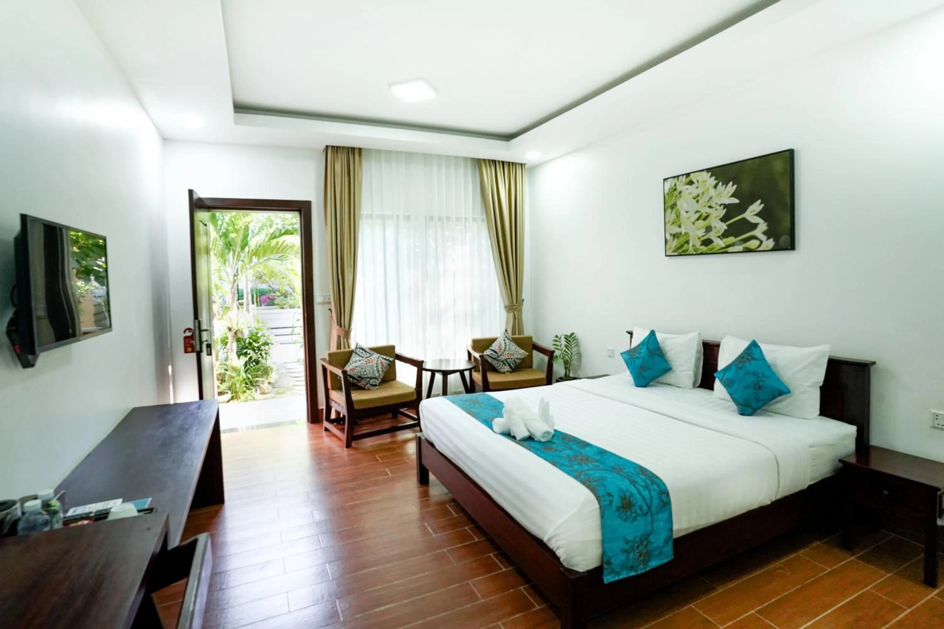 Bed in Angkearboss Villa