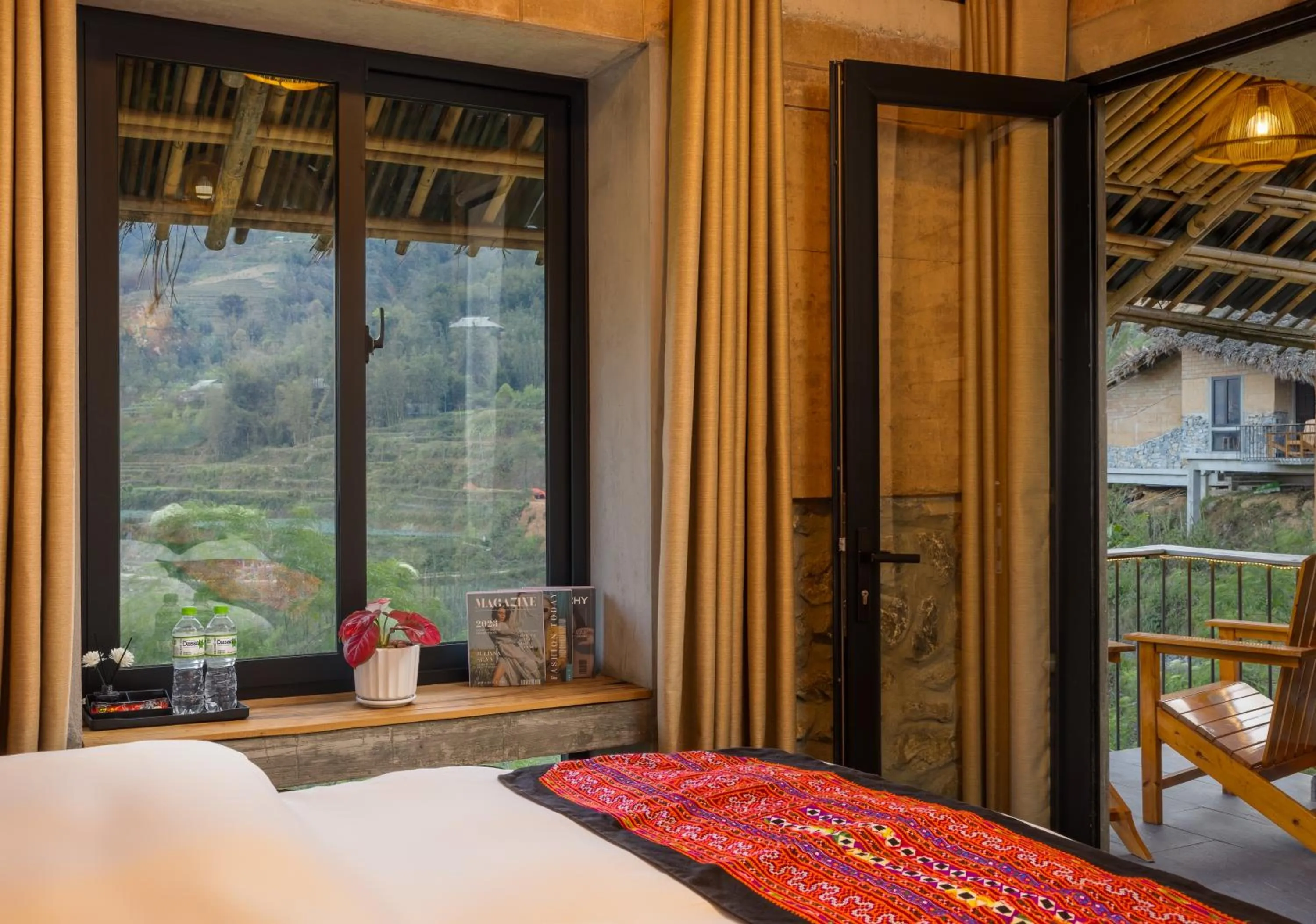 View (from property/room), Bed in Sapaxa Spring Garden Ecolodge