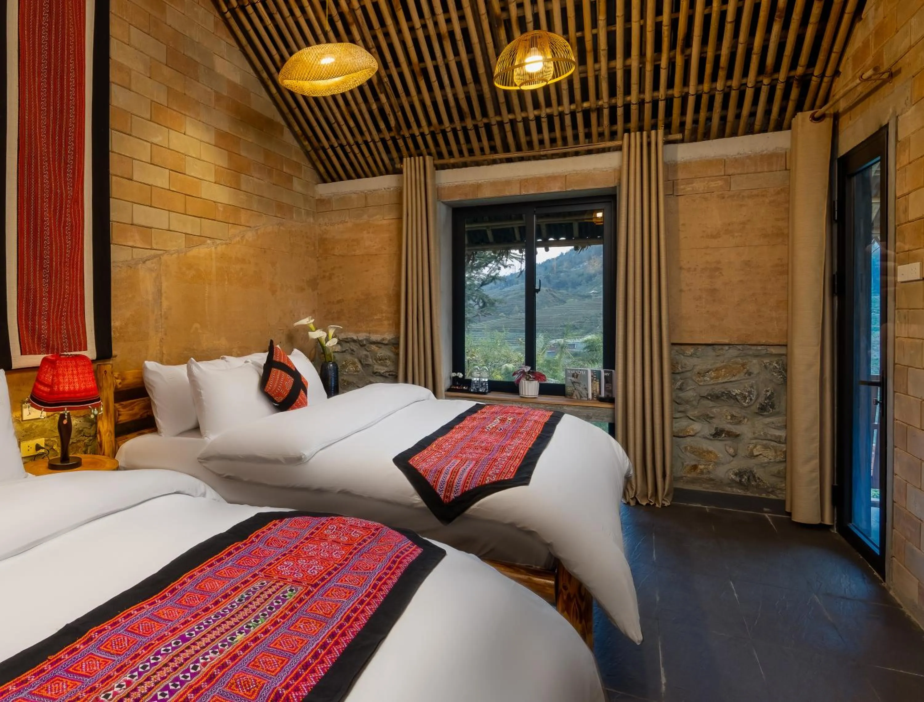 View (from property/room), Bed in Sapaxa Spring Garden Ecolodge