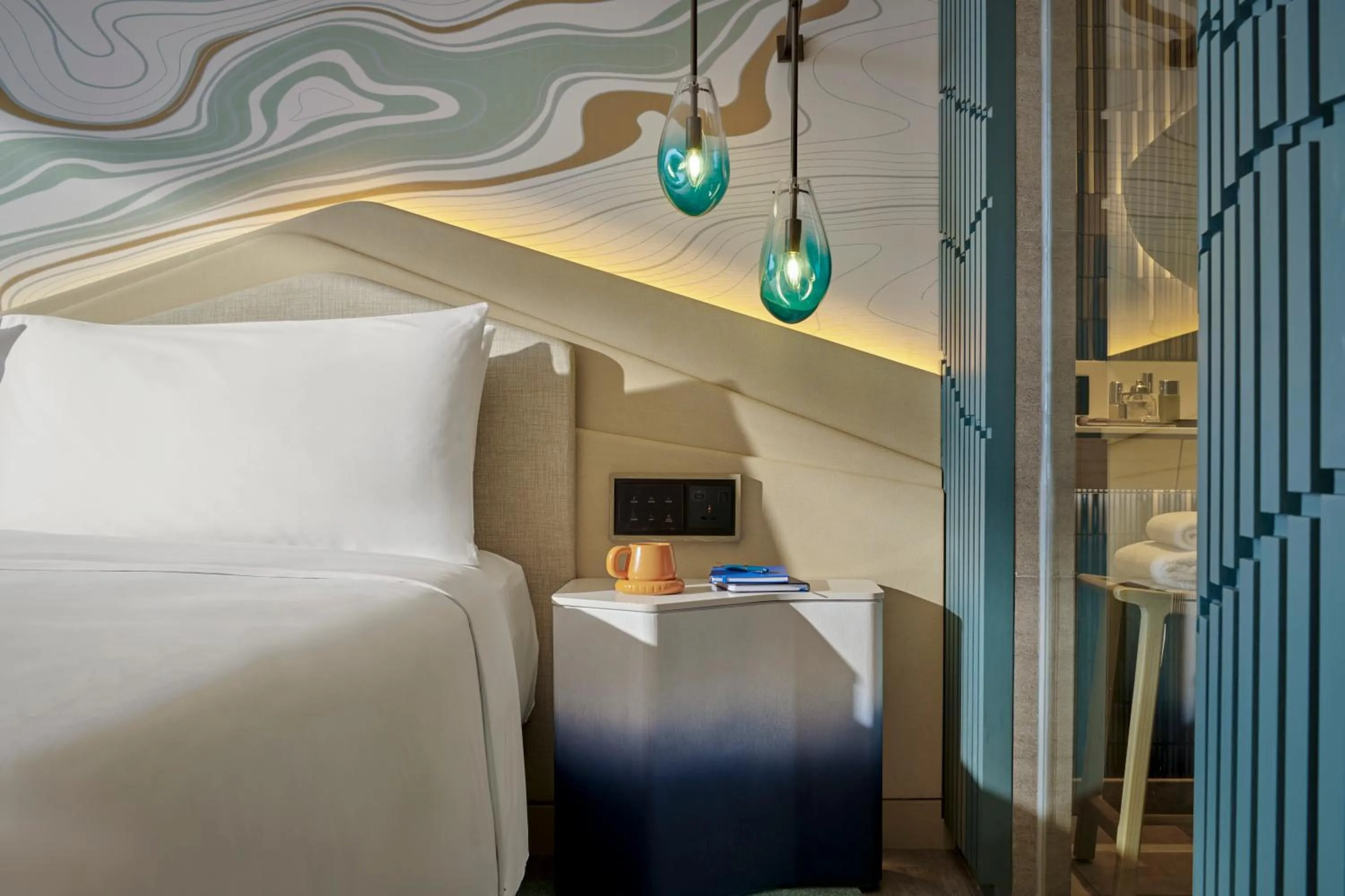 Decorative detail, Bed in Hotel Indigo Bandung Dago Pakar by IHG