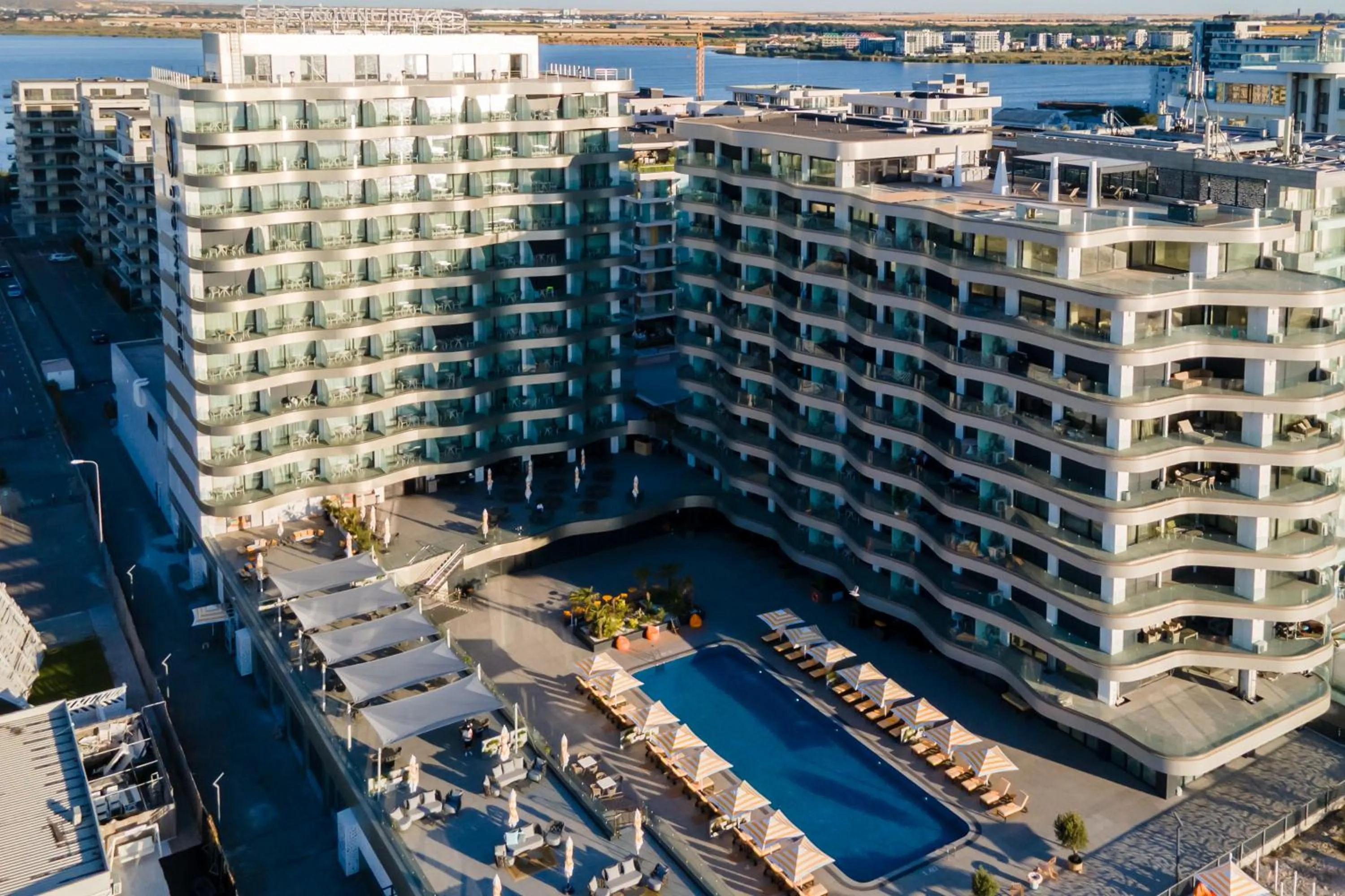 Swimming pool in Crowne Plaza Constanta - Mamaia Beach by IHG