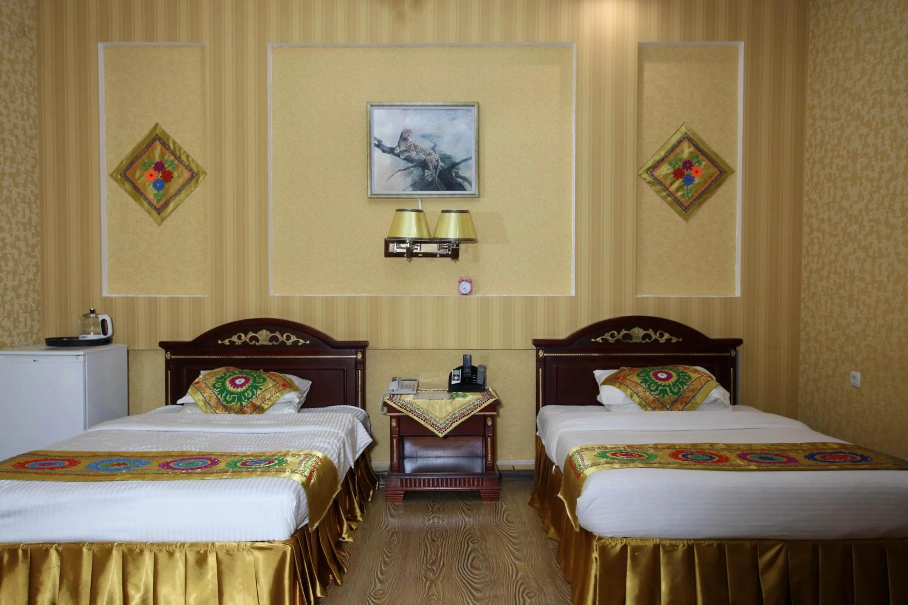 Bed in ORIYO DUSHANBE HOTEL