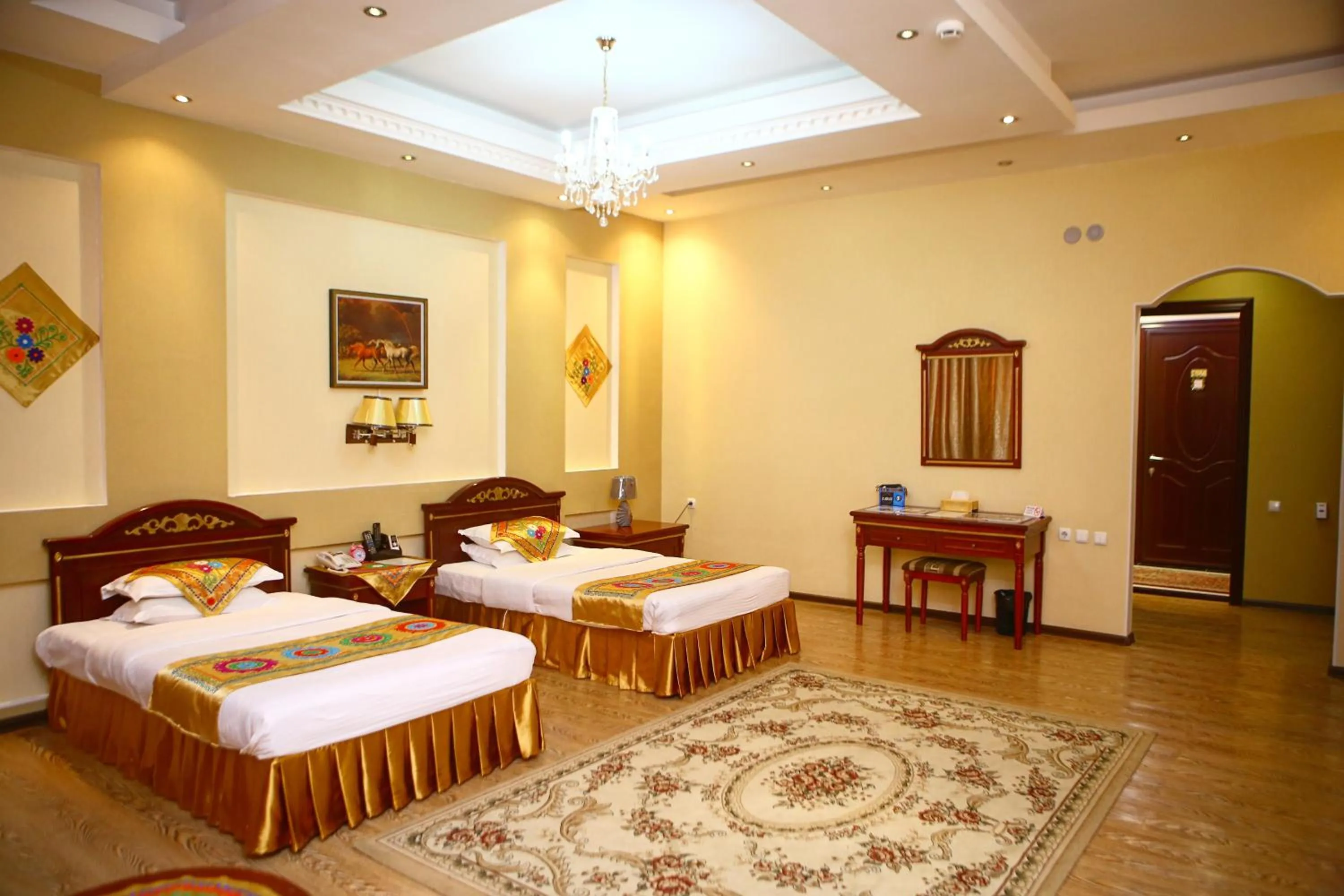 Bed in ORIYO DUSHANBE HOTEL