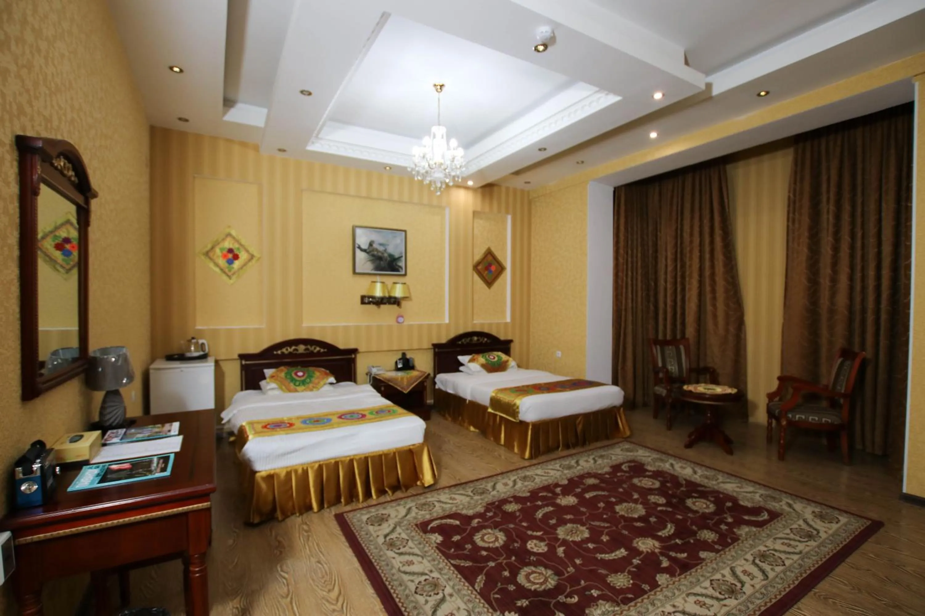 Bed in ORIYO DUSHANBE HOTEL