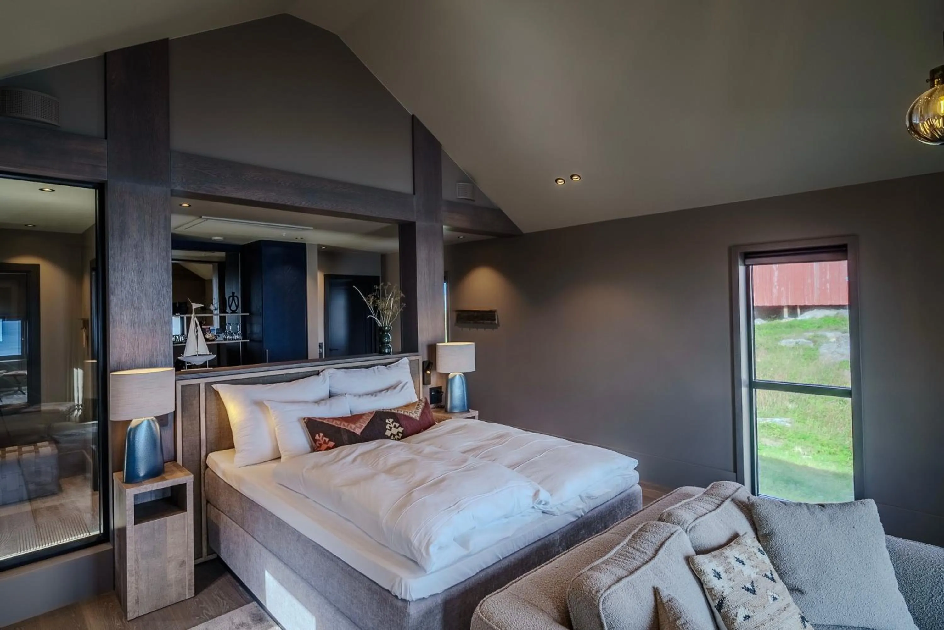 Bed in Henningsvær Bryggehotell - by Classic Norway Hotels