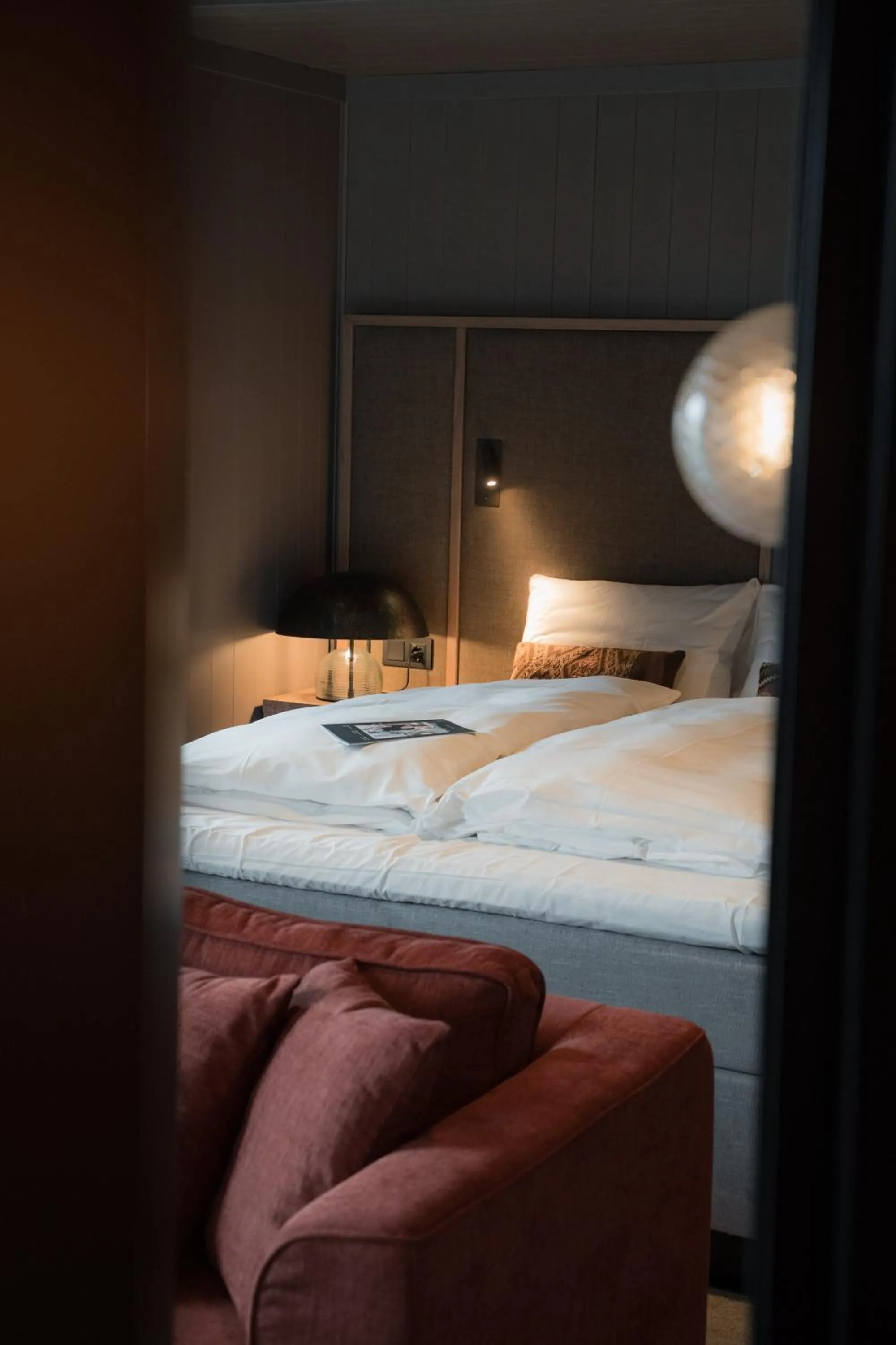 Bedroom, Bed in Henningsvær Bryggehotell - by Classic Norway Hotels