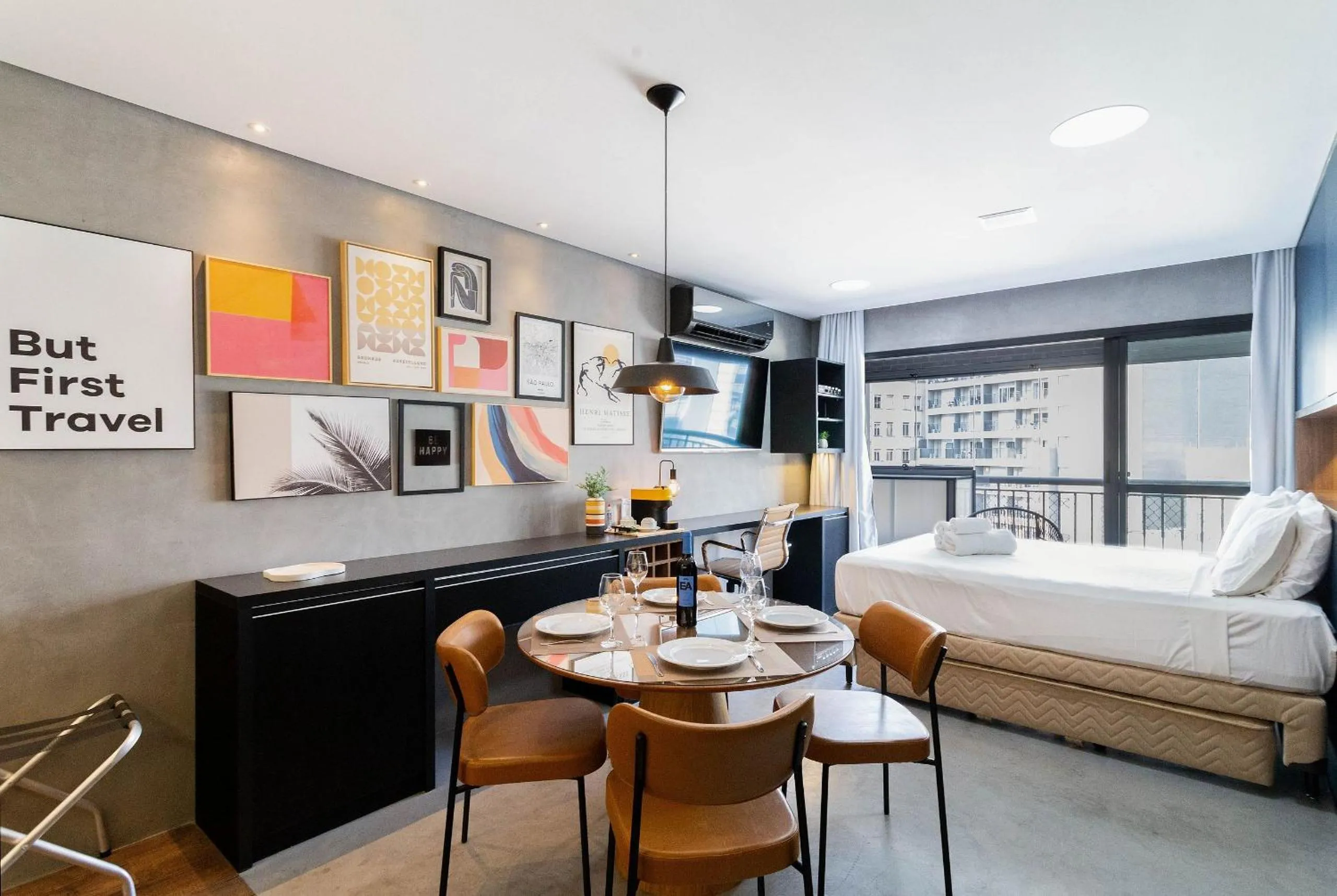 Bed in Condomínio Setin Downtown Genebra - Studios por temporada