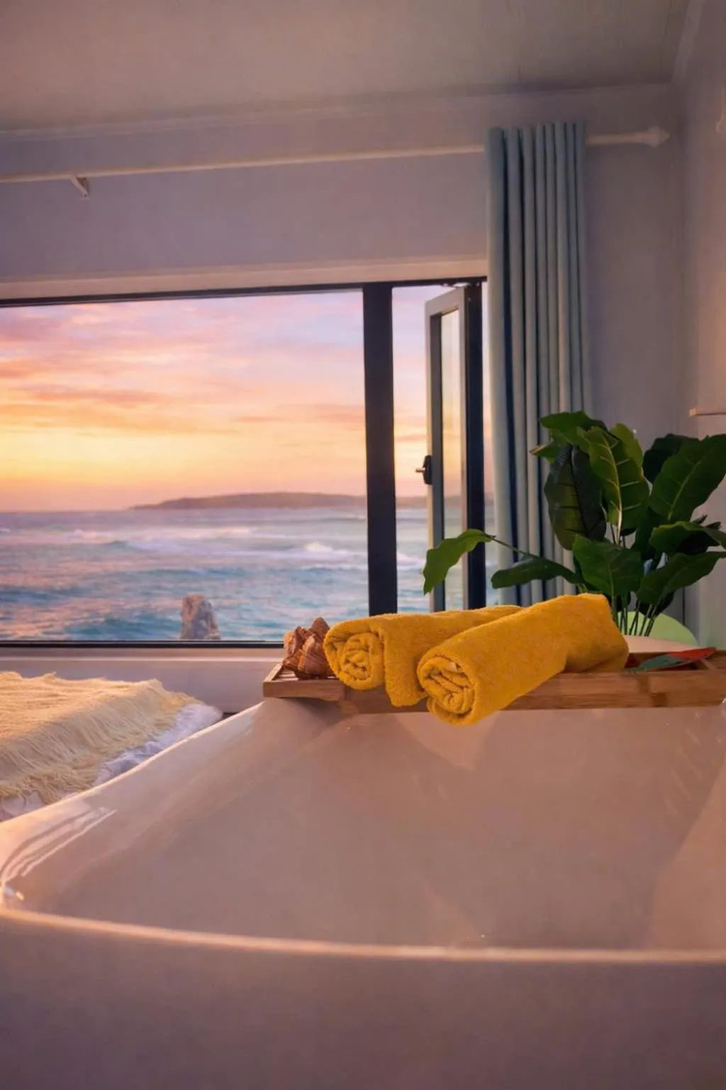 Natural landscape, Bed in Long Vĩ hotel - đảo Phú Quý