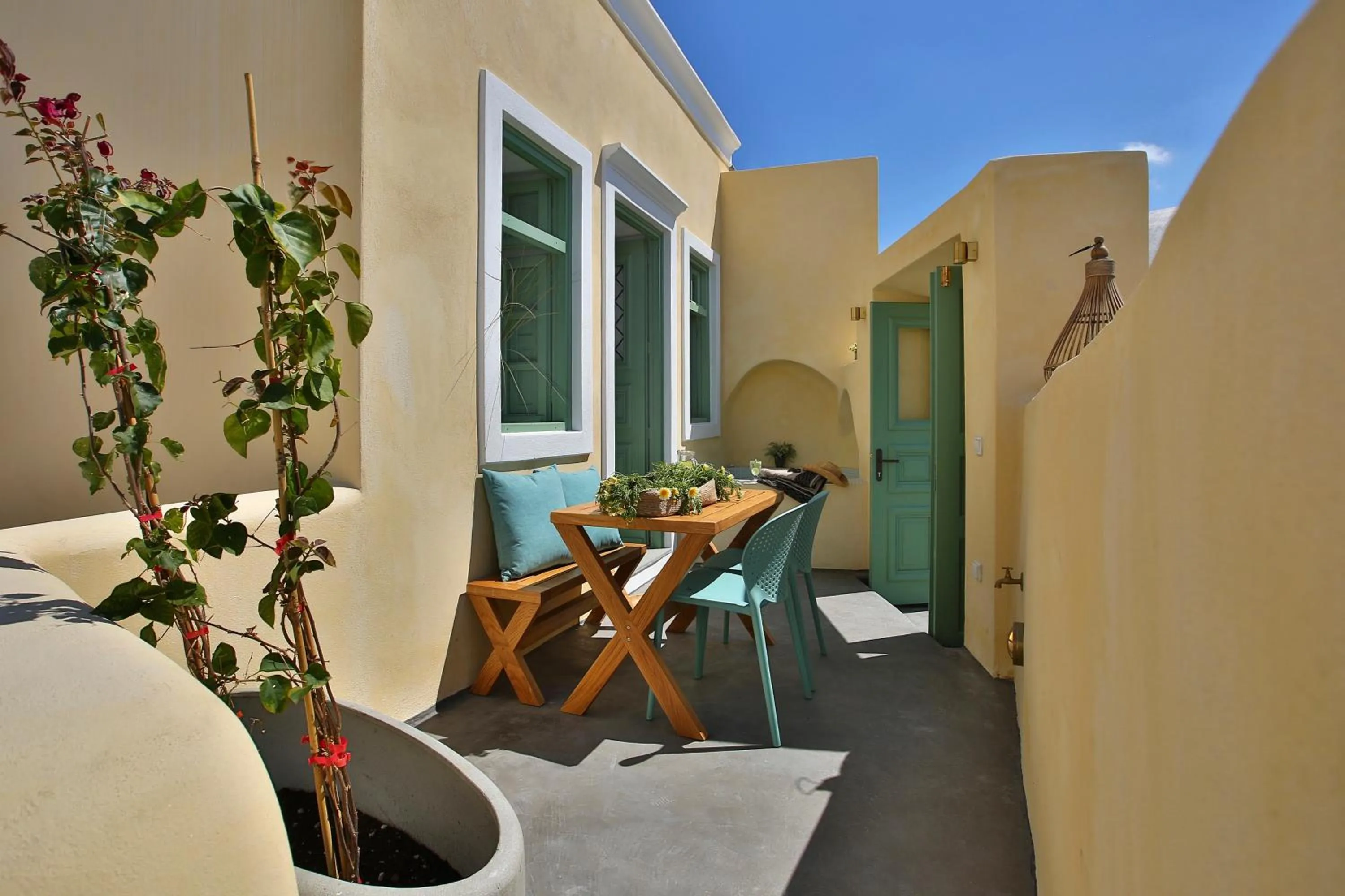 Patio in Yellow Orchid Cycladic House