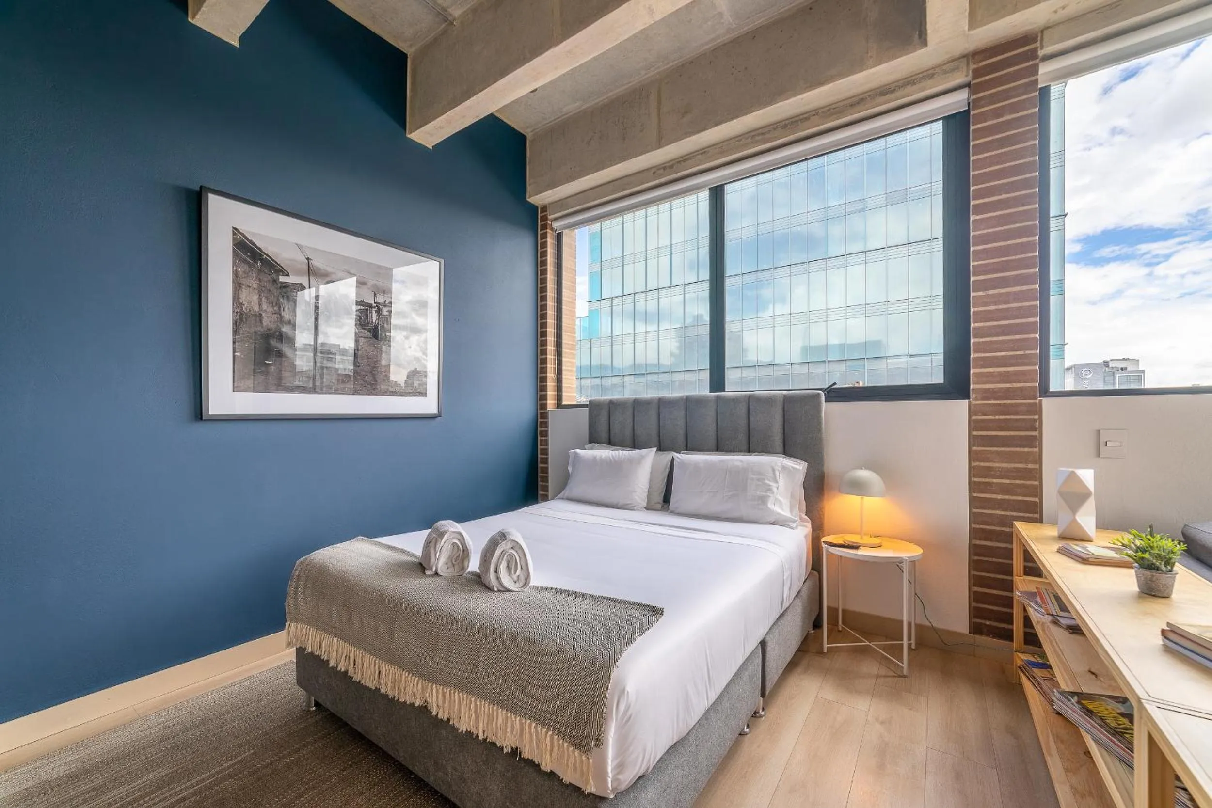 Bedroom, Bed in Canvas By Wynwood House