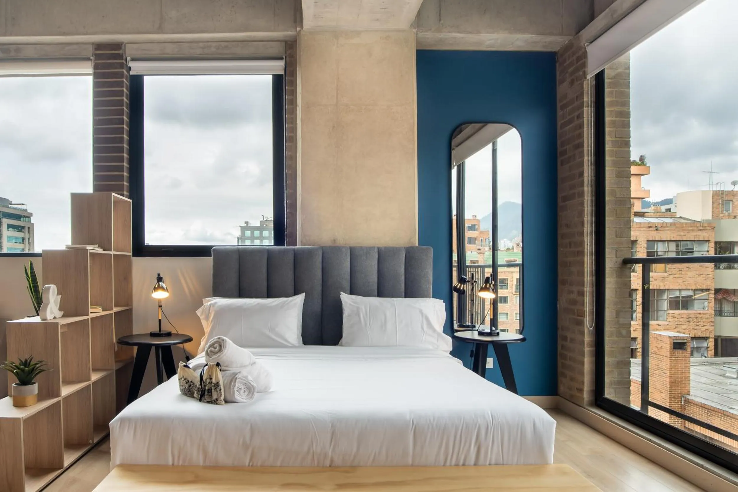 Bedroom, Bed in Canvas By Wynwood House