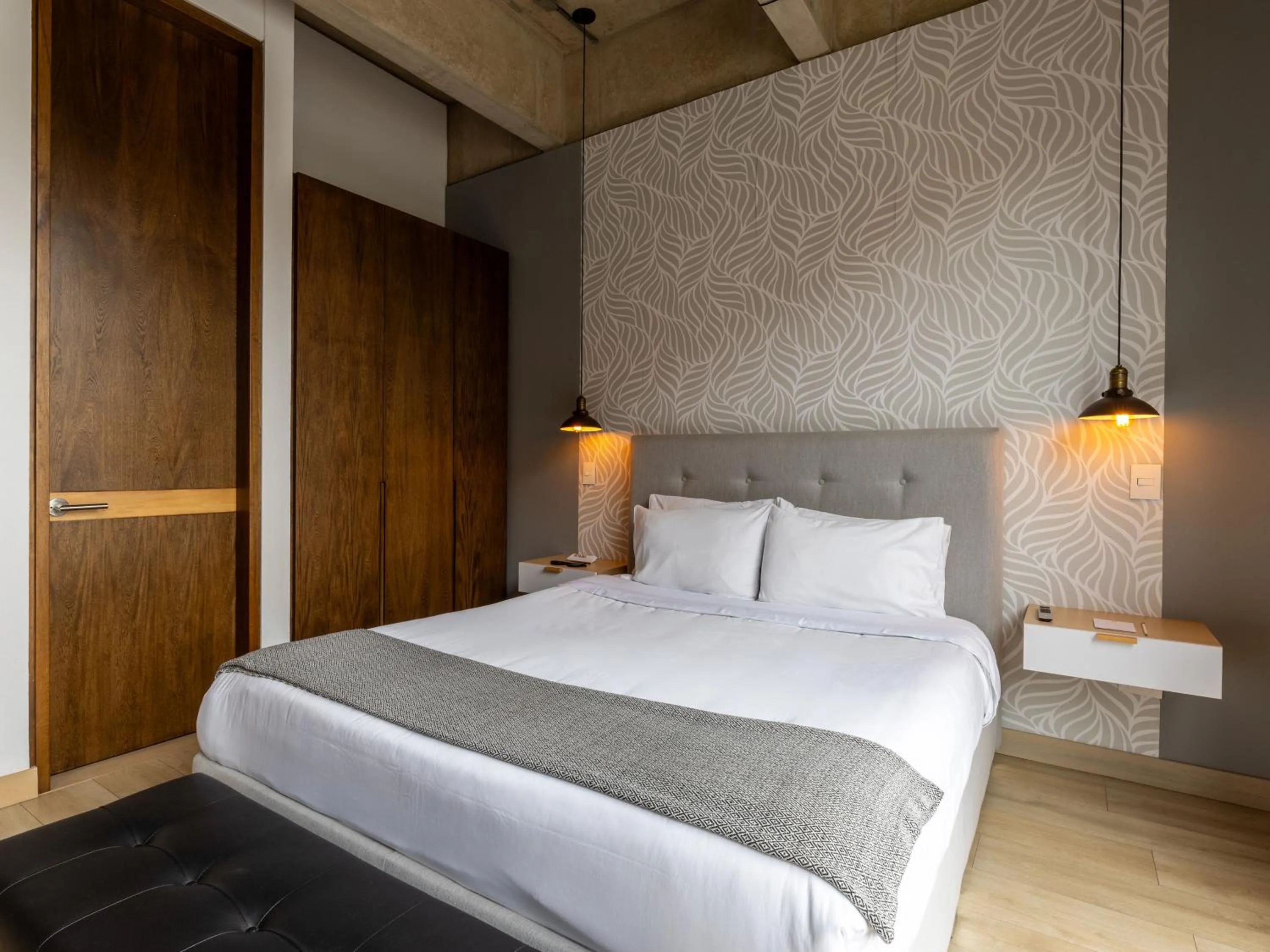 Bedroom, Bed in Canvas By Wynwood House