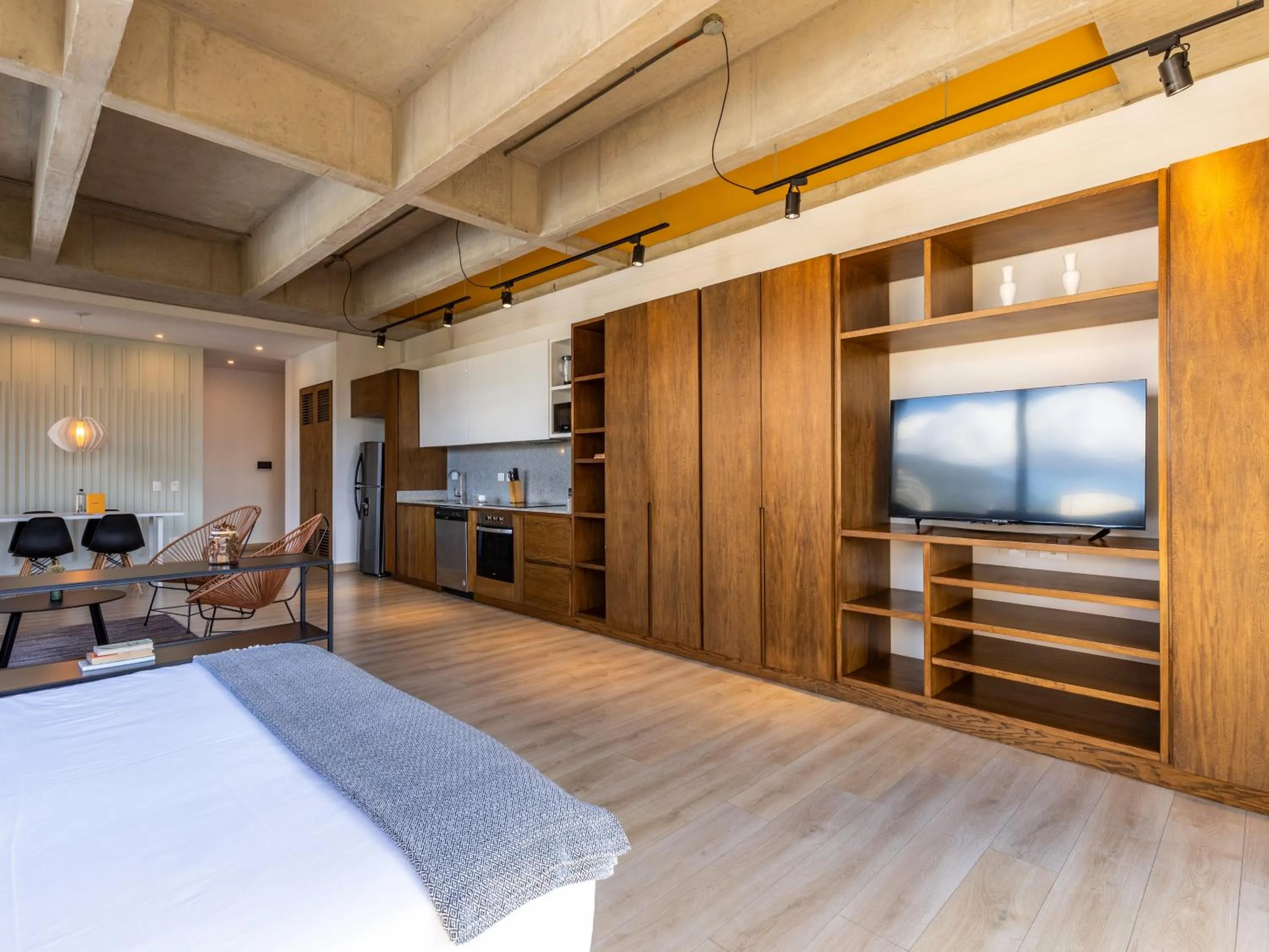 Bedroom, Bed in Canvas By Wynwood House