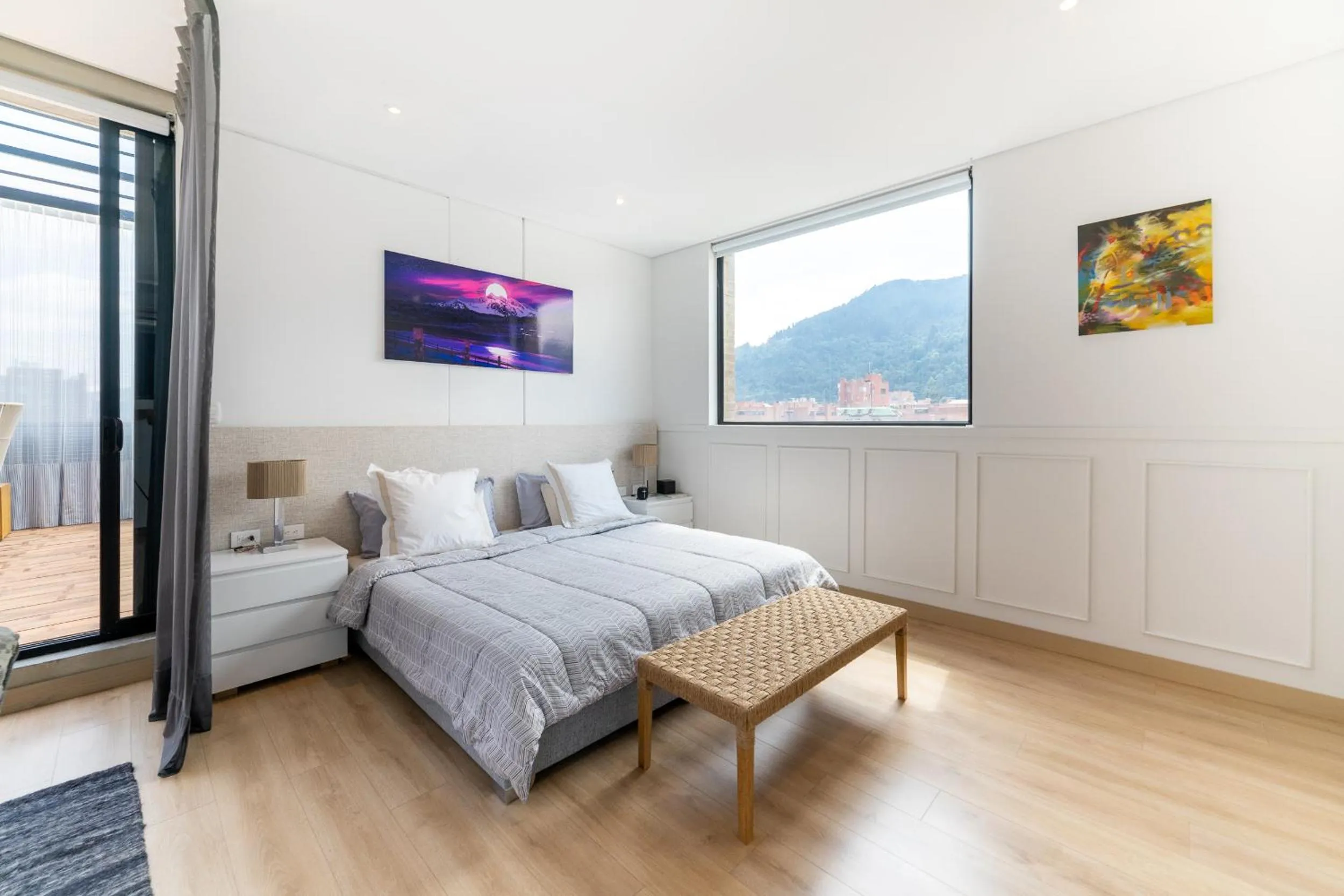 Bedroom, Bed in Canvas By Wynwood House