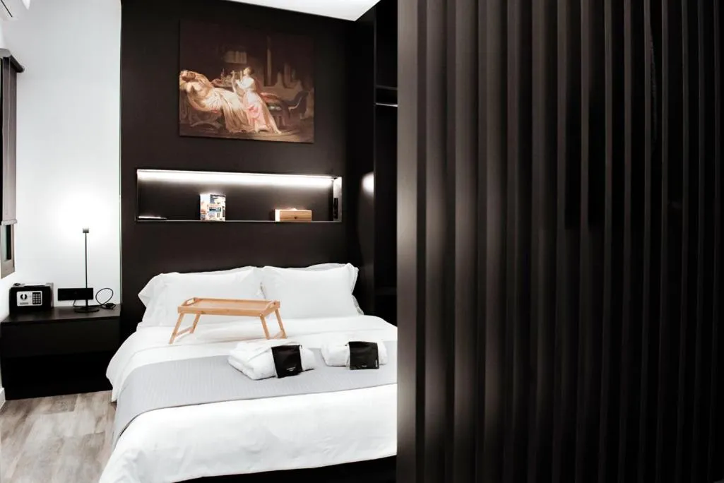 Bed in Athens Muses Suites