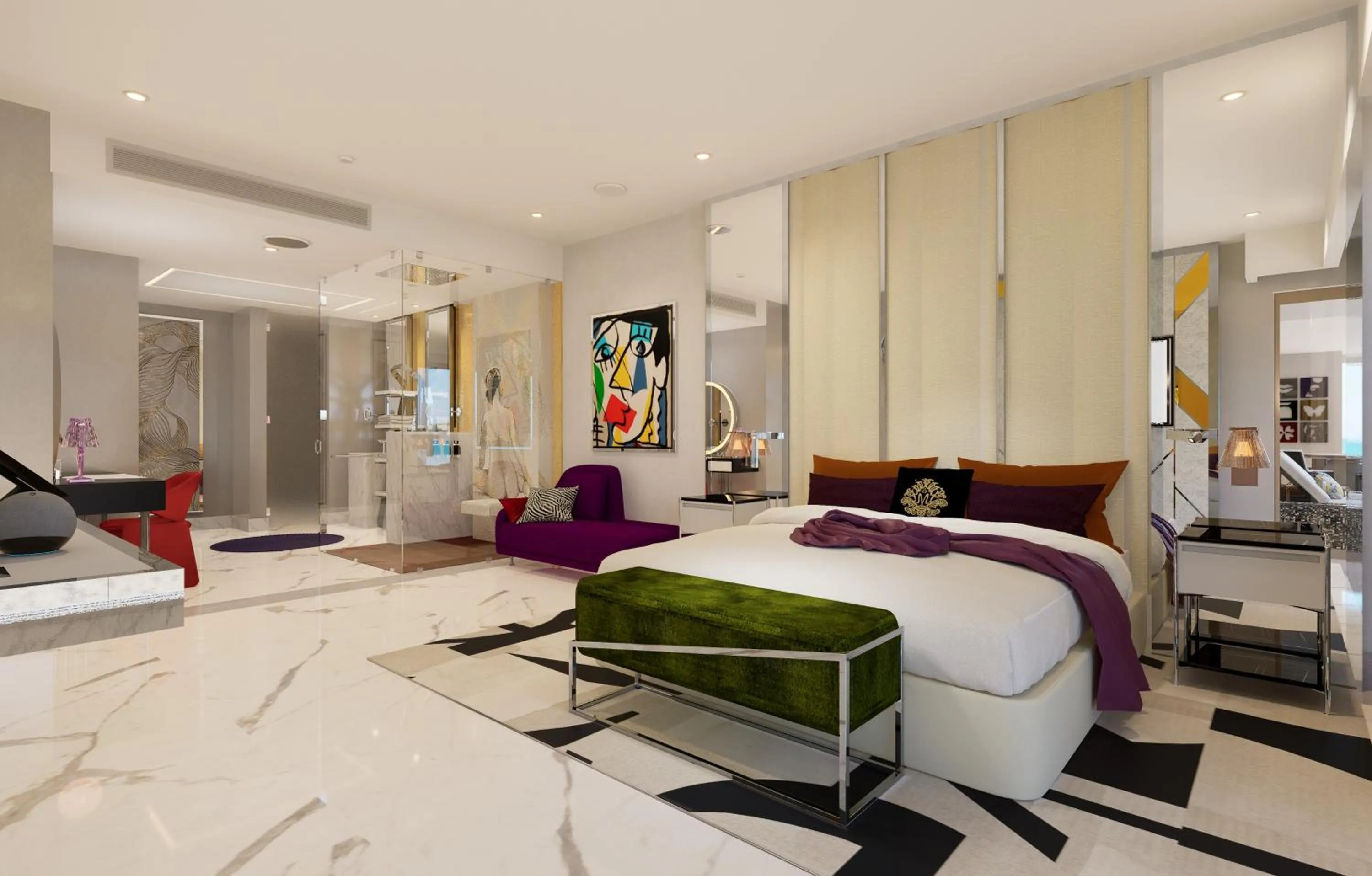 Bed in Hotel Mousai Cancun Adults Only