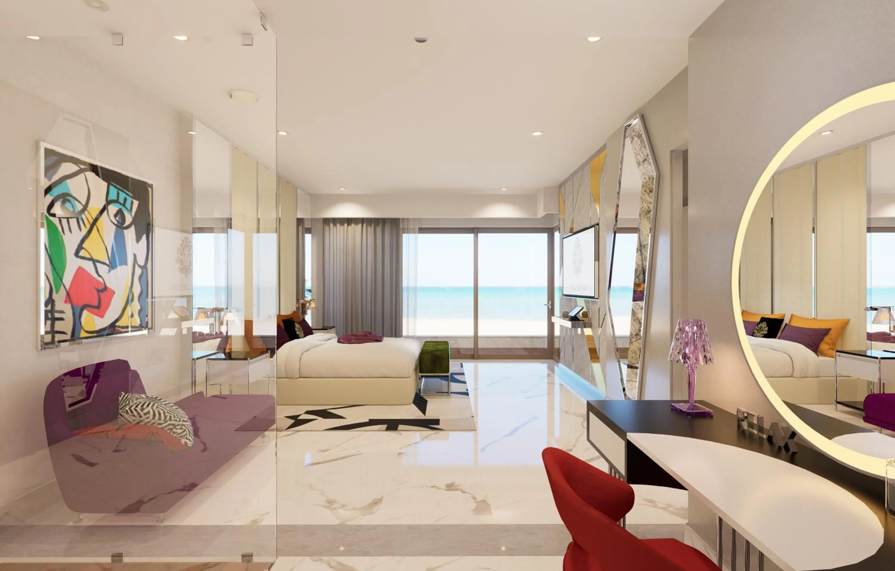 Bed in Hotel Mousai Cancun Adults Only