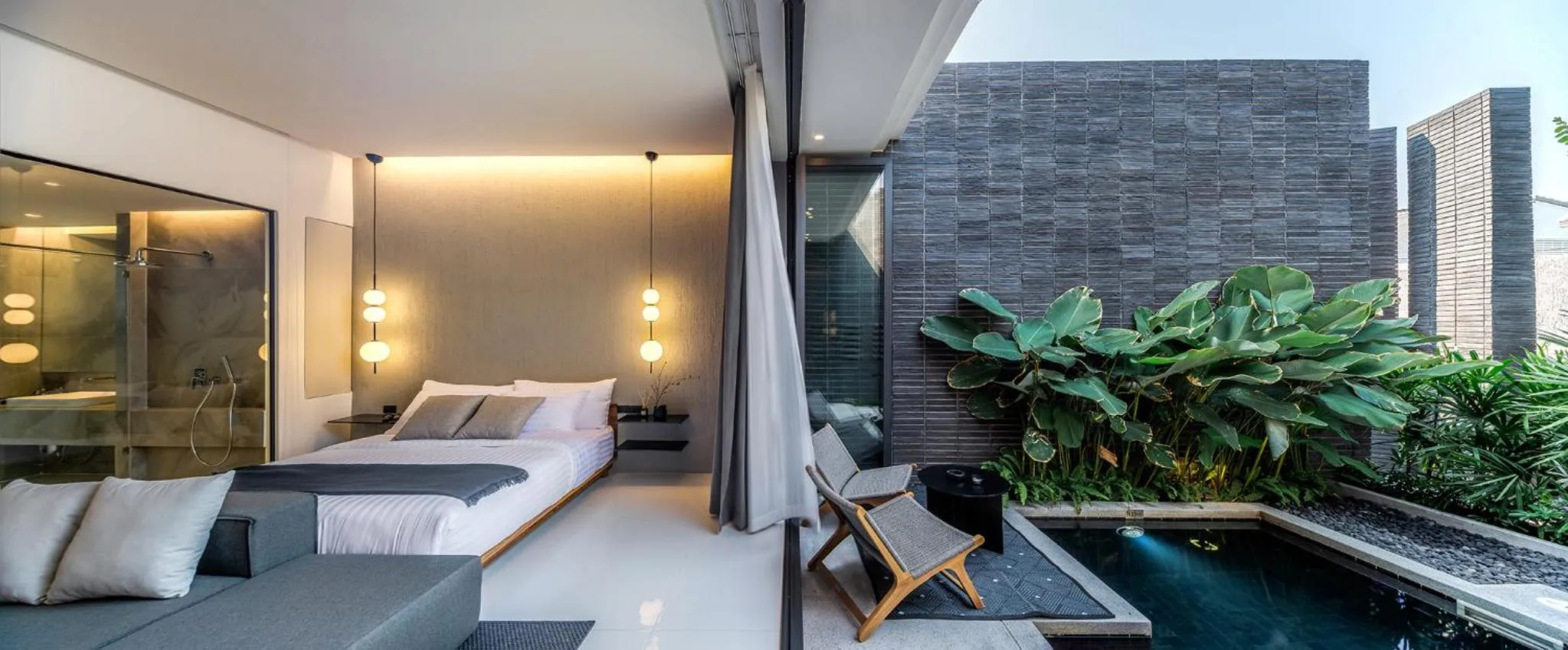 Garden view in Rhy.a Private Pool Villa