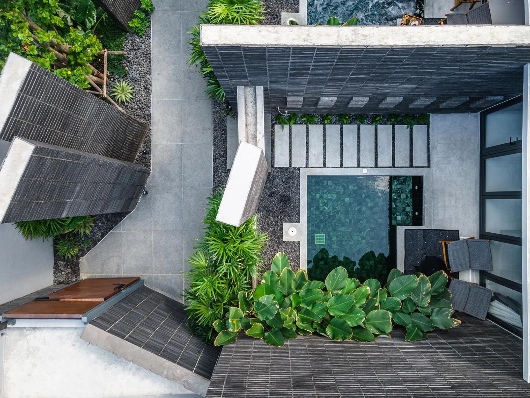 Garden view in Rhy.a Private Pool Villa