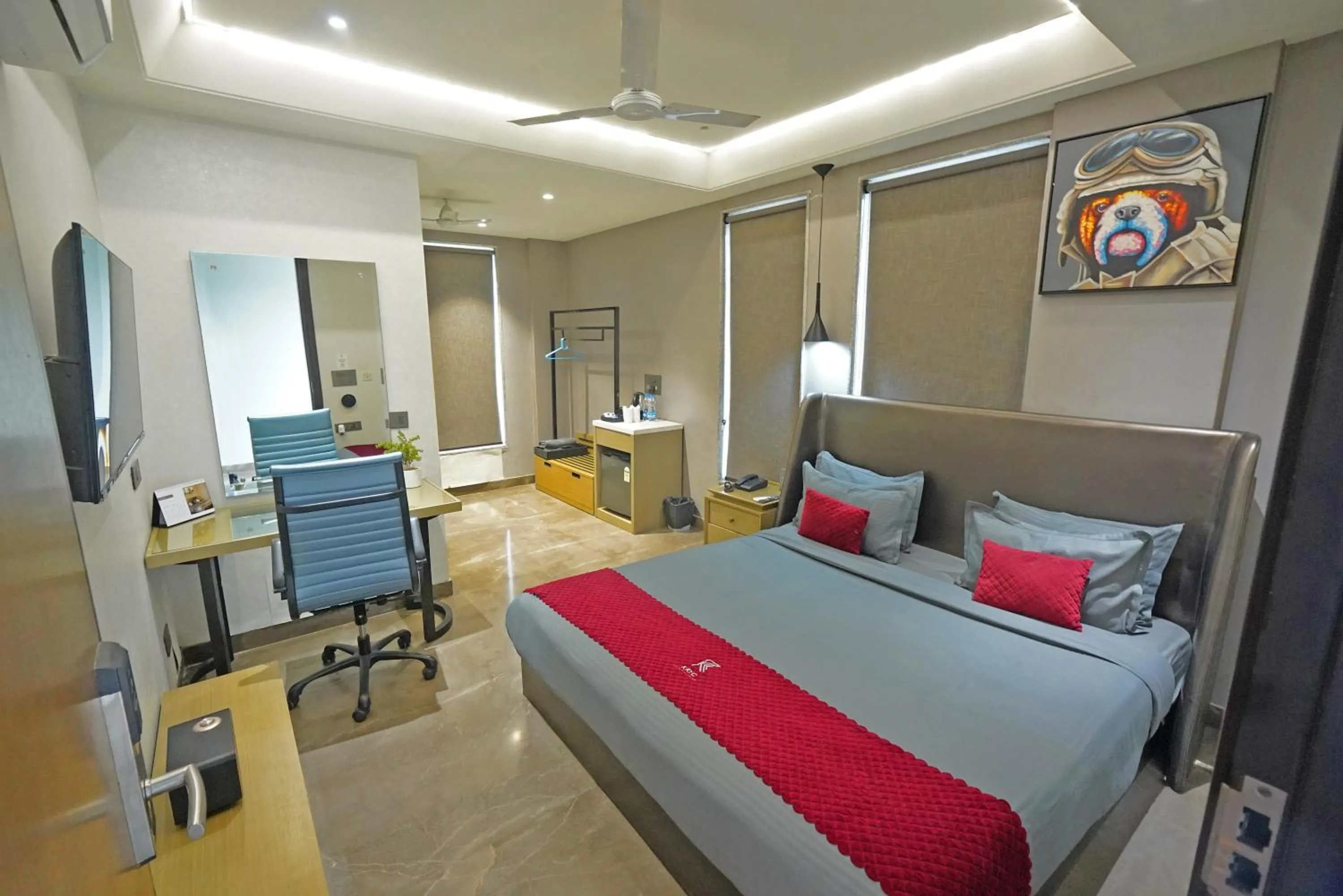Bedroom, Bed in KRYC Luxury Living near Indraprastha Apollo Hospital