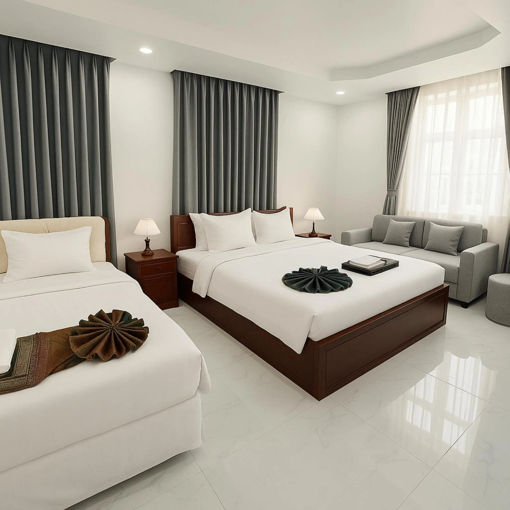 Bed in Try Residence, The Elysée Koh Pich