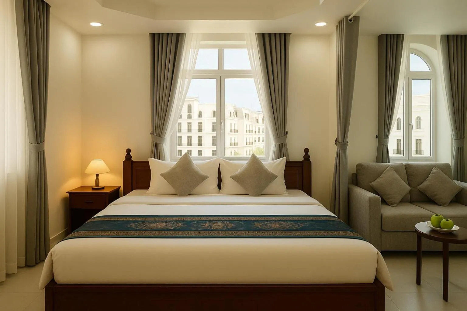 View (from property/room), Bed in Try Residence, The Elysée Koh Pich
