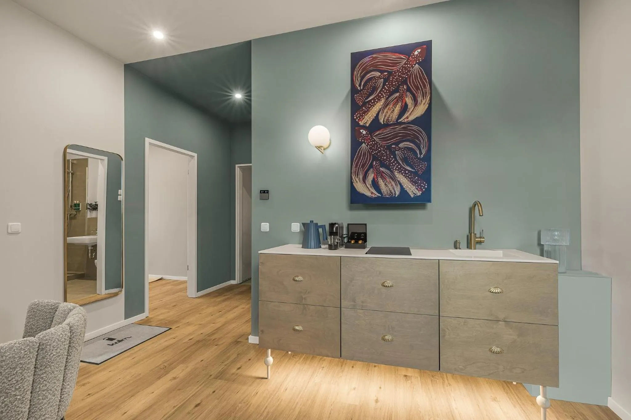 Kitchen or kitchenette in kalm stay - a design Aparthotel