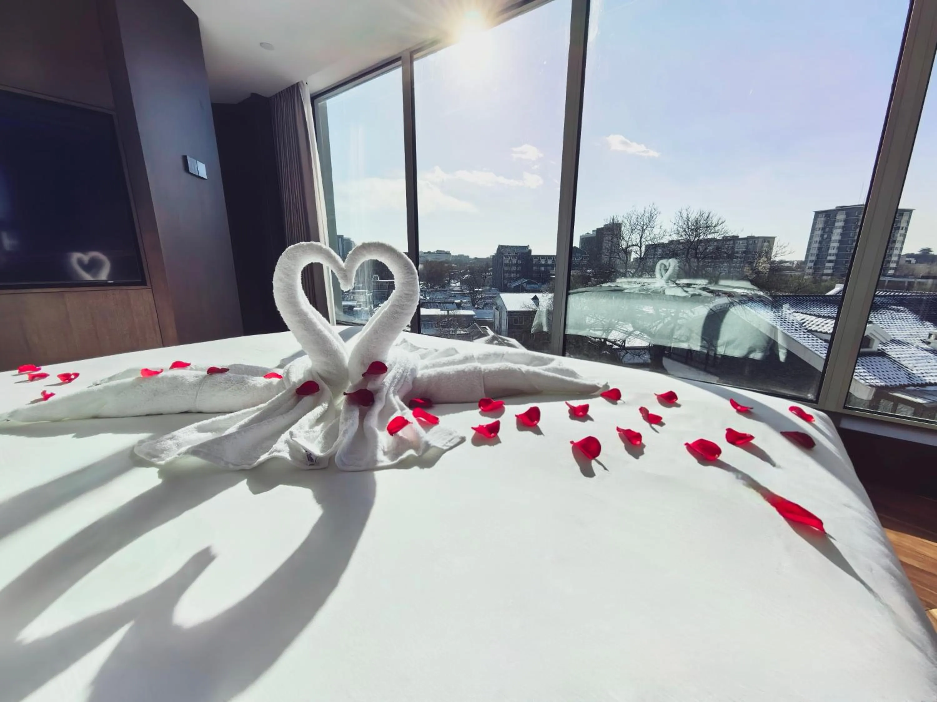 Bed in The Purple Horse Hotel Beijing