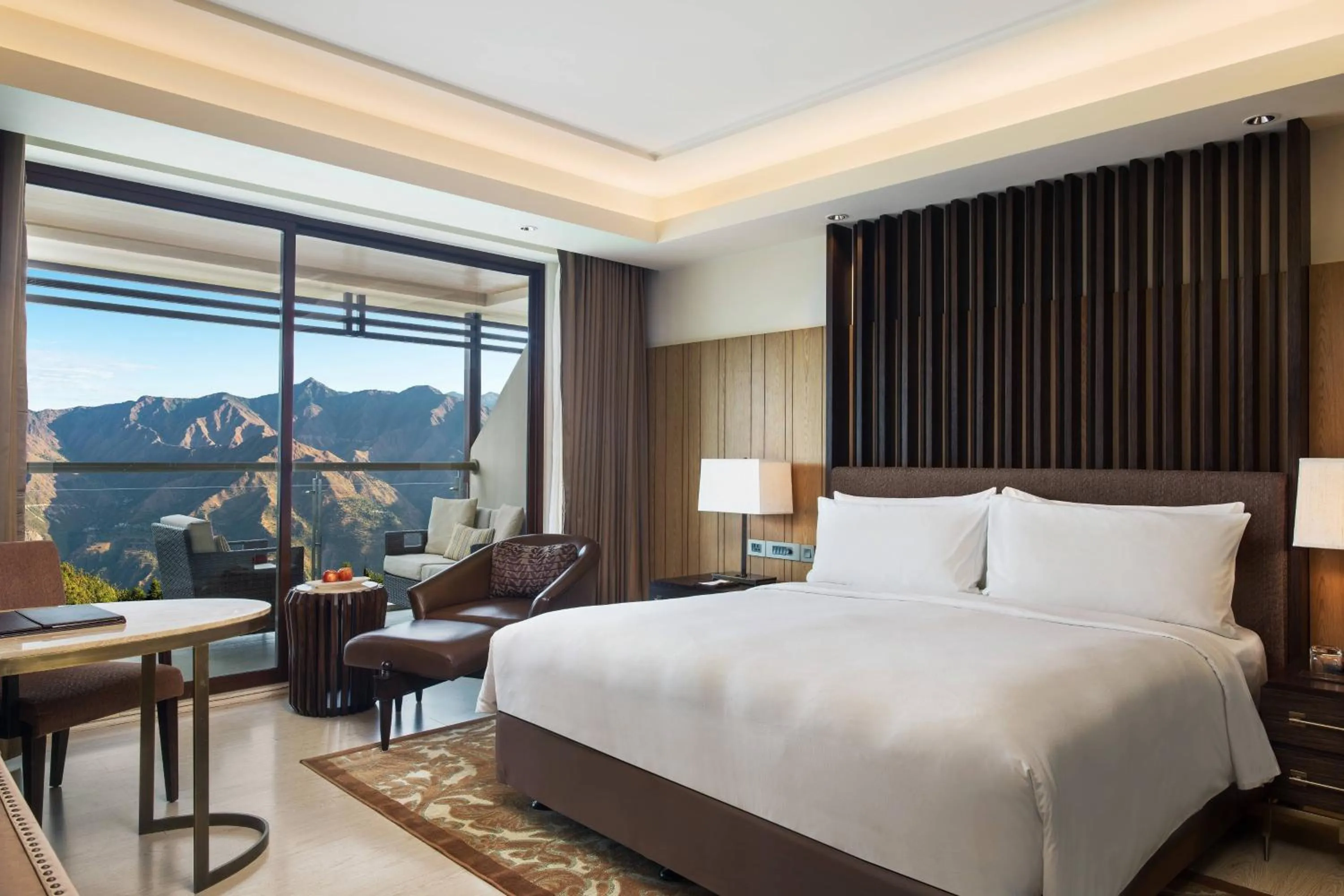 Photo of the whole room, Bed in JW Marriott Mussoorie Walnut Grove Resort & Spa