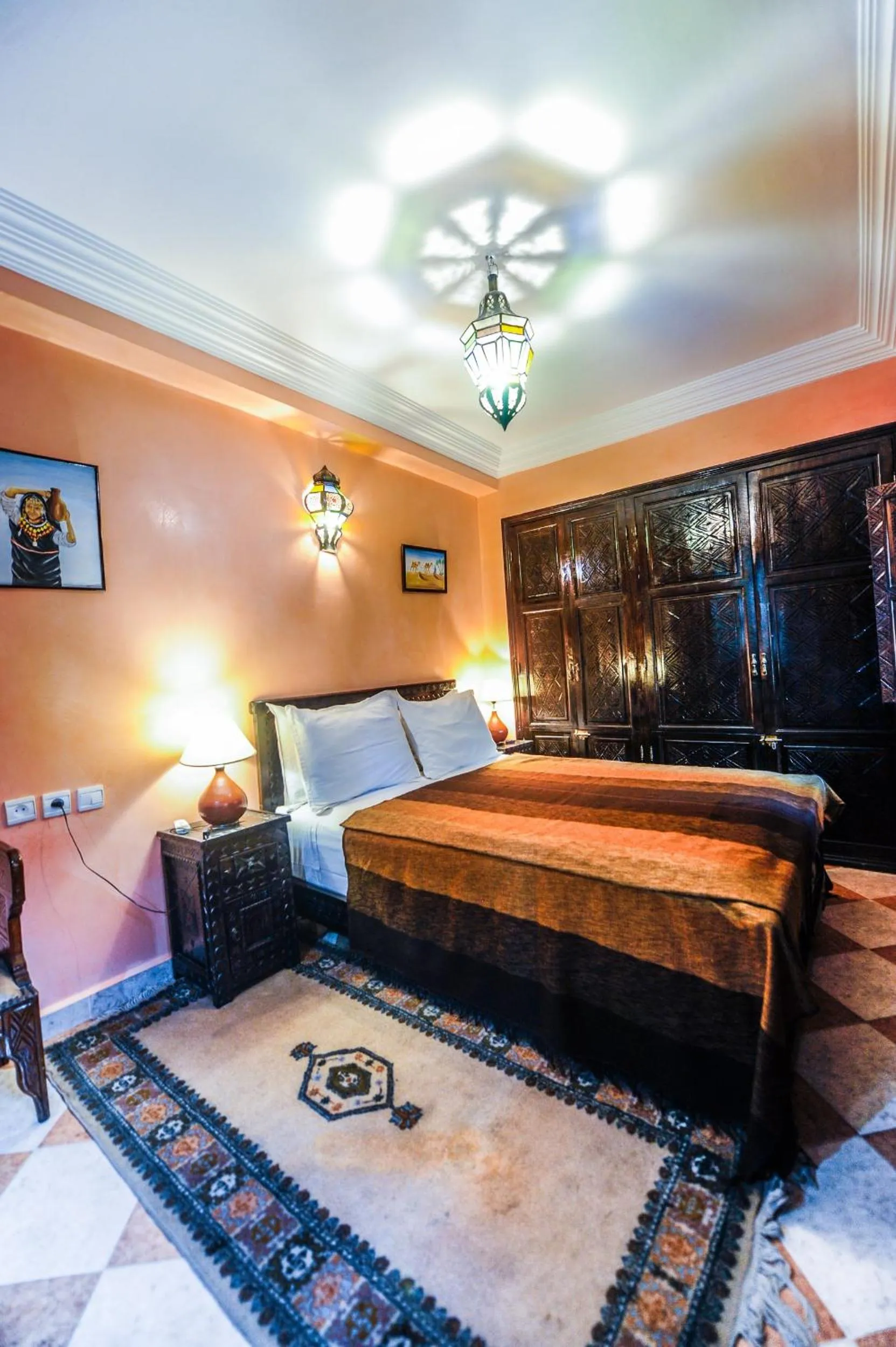 Bed in Riad Errabii & Spa