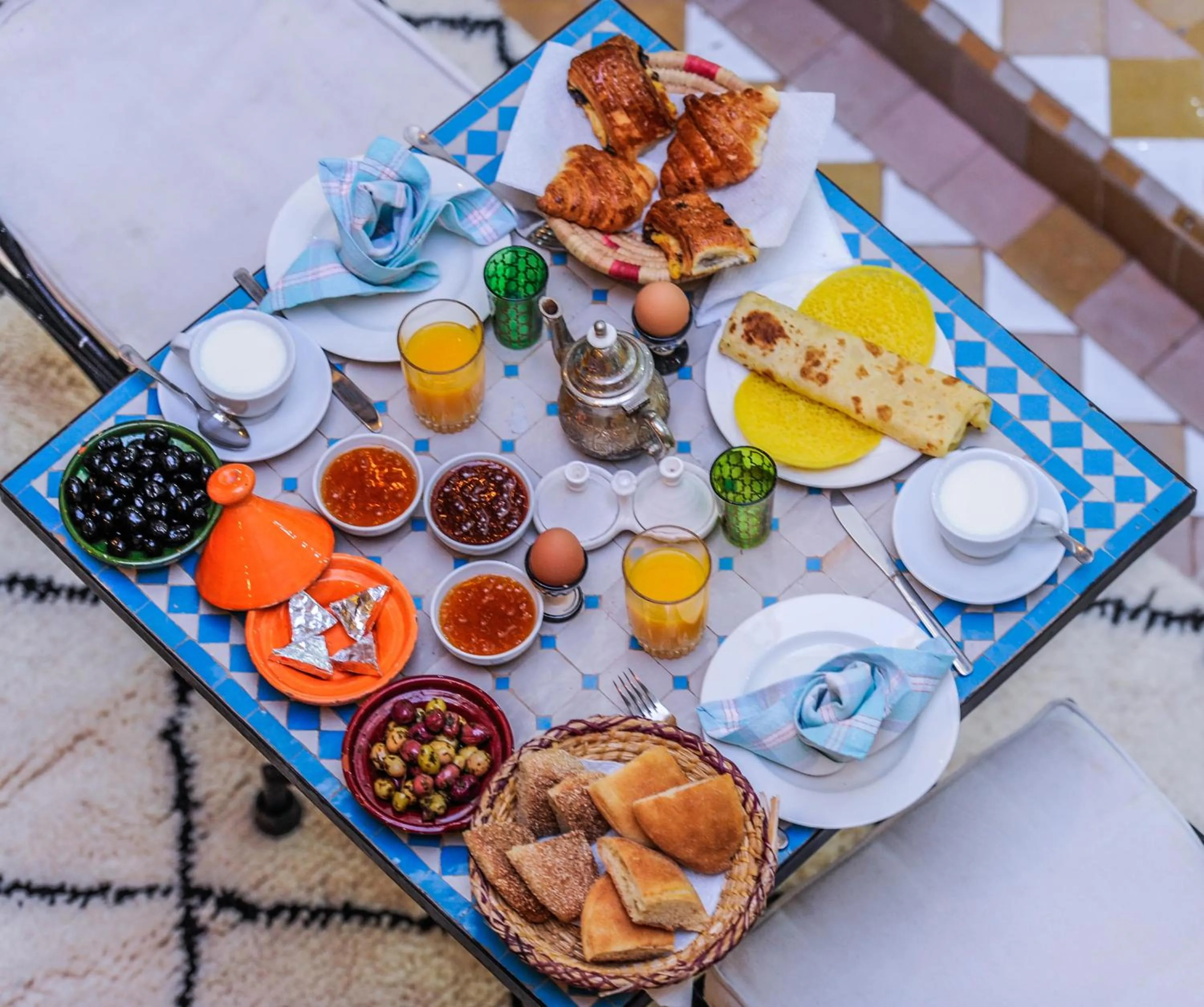 Continental breakfast in Riad Errabii & Spa