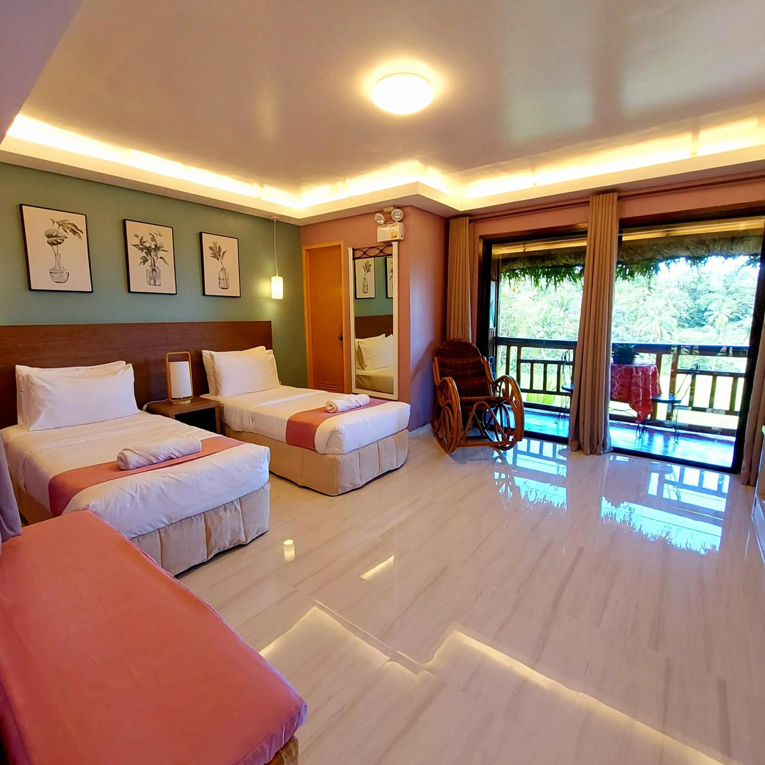 Bed in Samkara Restaurant and Garden Resort