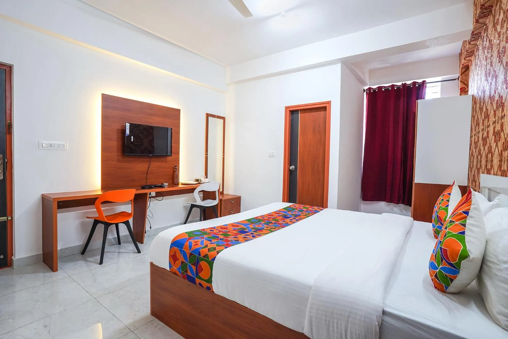 Bed in FabHotel Royal Platinum Suites