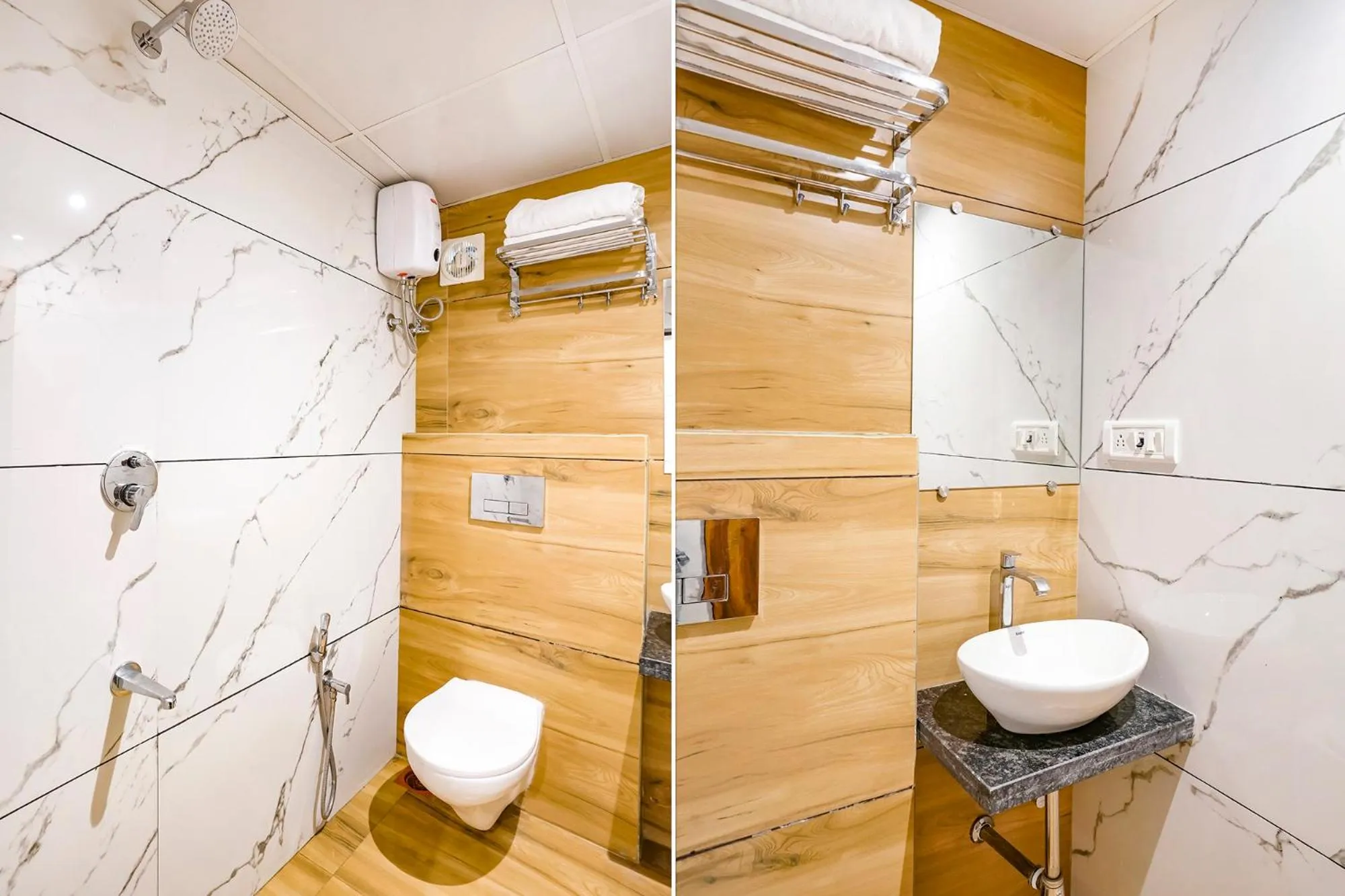 Bathroom in FabHotel Shubham Inn - Nr Jain Mandir, Bhandup West