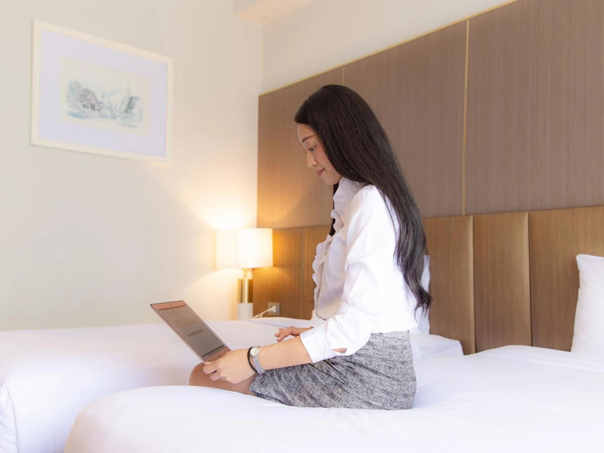 Bed in Fortune River View Hotel Nakhon Phanom